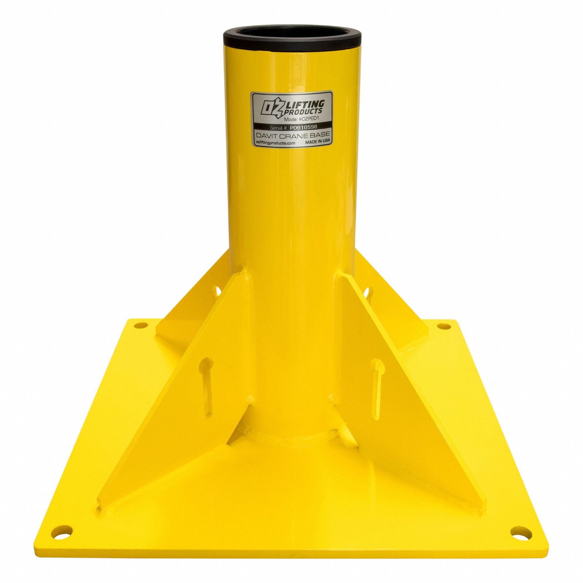 Mounting Base: Pedestal, 1, 200 lb Max Load Capacity, Steel, For 3.62 in Mast Dia