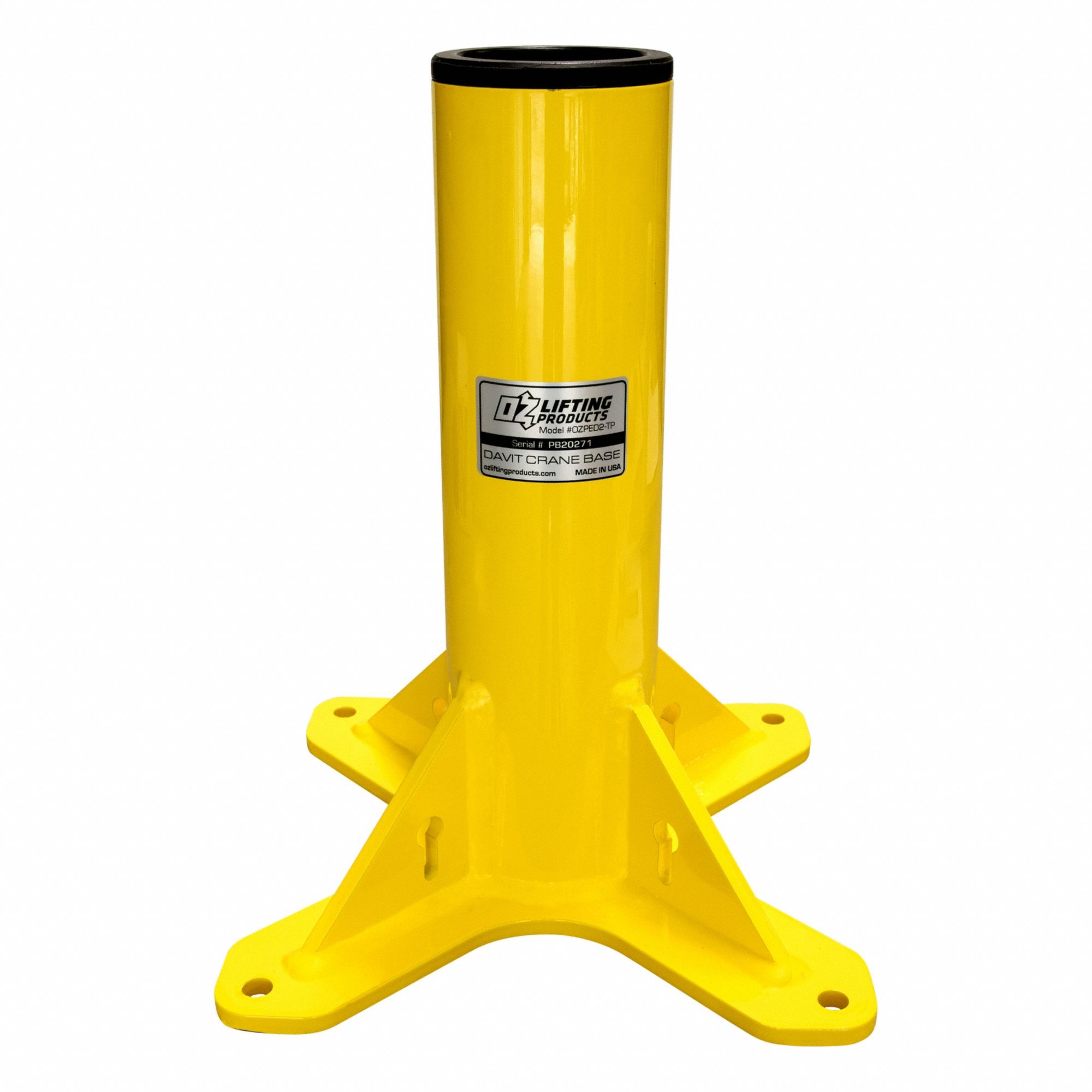 Mounting Base: Pedestal, 500 lb Max Load Capacity, Steel, For 2.93 in Mast Dia