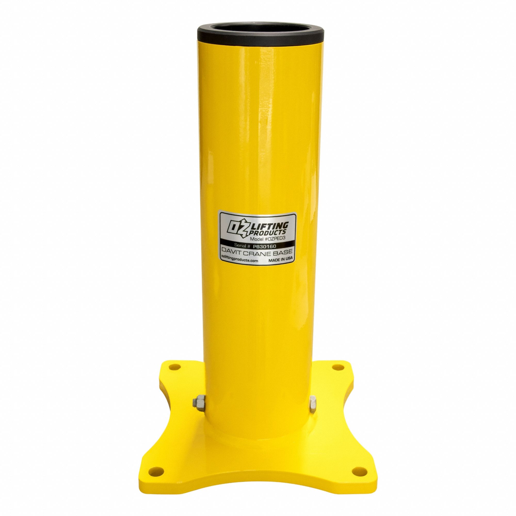 Mounting Base: Pedestal, 500 lb Max Load Capacity, Steel, For 3.05 in Mast Dia