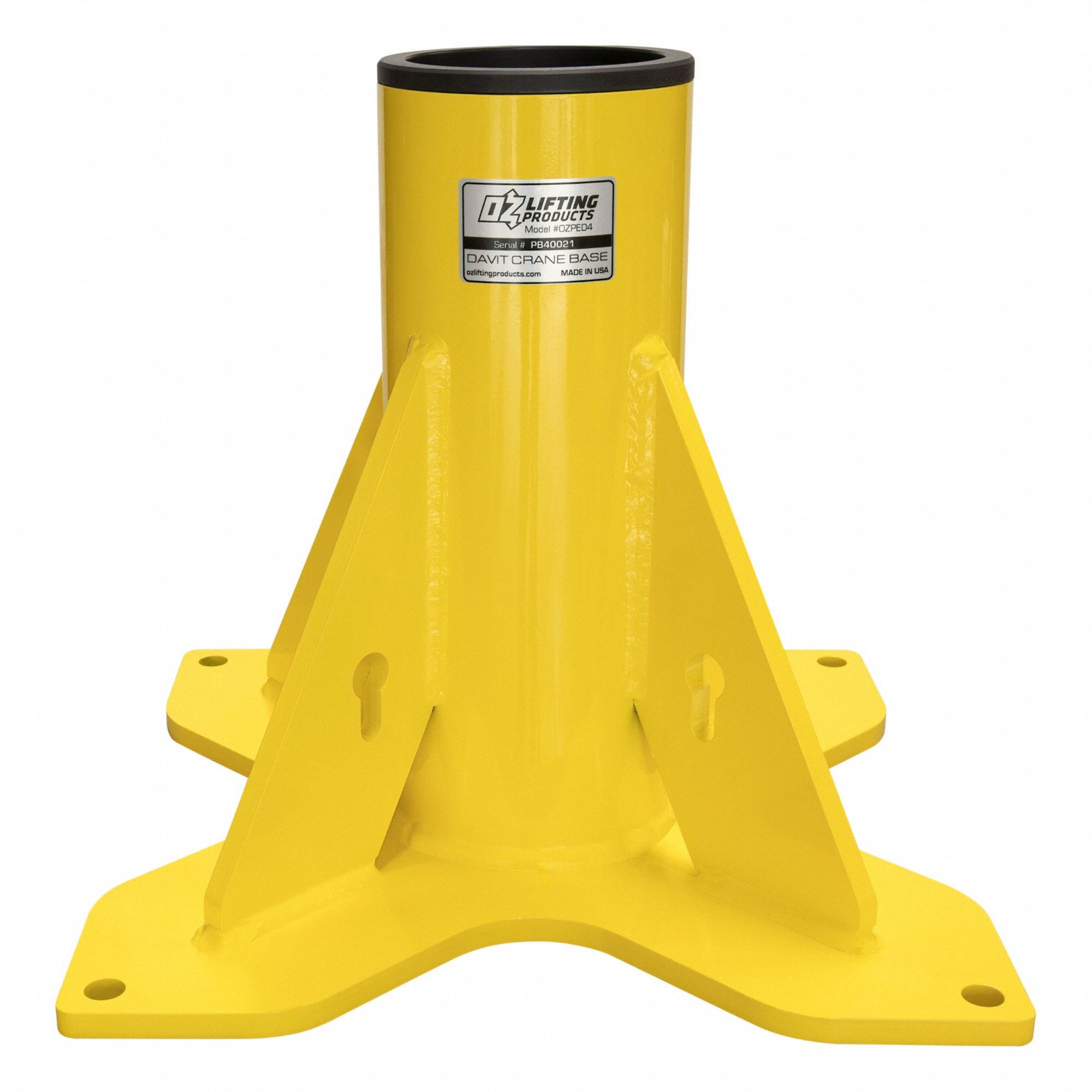Mounting Base: Pedestal, 2, 500 lb Max Load Capacity, Steel, For 4.56 in Mast Dia