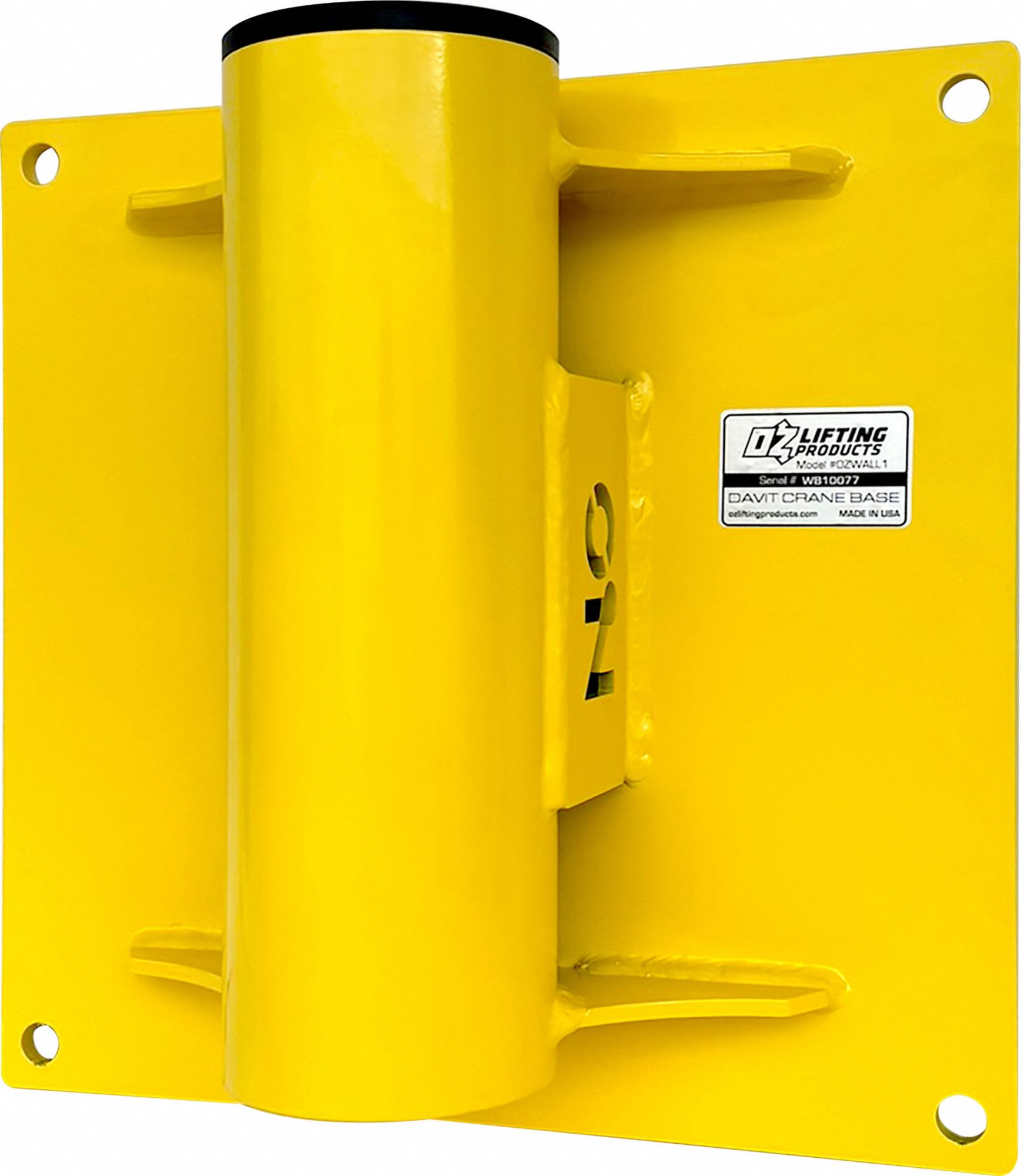 Wall Mount Base: 1, 200 lb Max Load Capacity, Steel, For 3.62 in Mast Dia