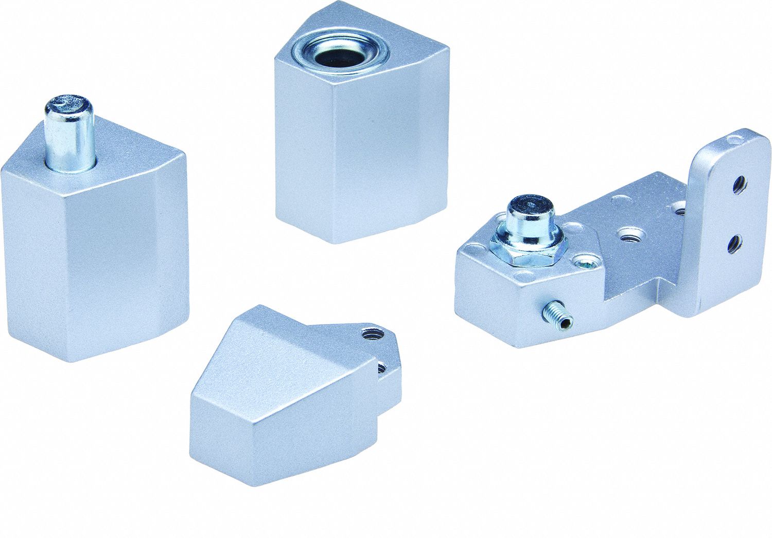 Pivot Hinge: Aluminum, 2 5/16 in Leaf Ht, 1 1/4 in Leaf Wd