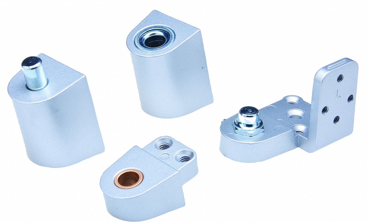 Pivot Hinge: Aluminum, 2 3/4 in Leaf Ht, 1 3/8 in Leaf Wd