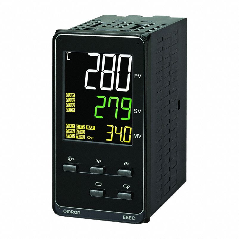 Precise Temperature Control For Industrial Apps With This Omron E5GC-QX0A6M-000 Digital PID Controller, 1/32 DIN
