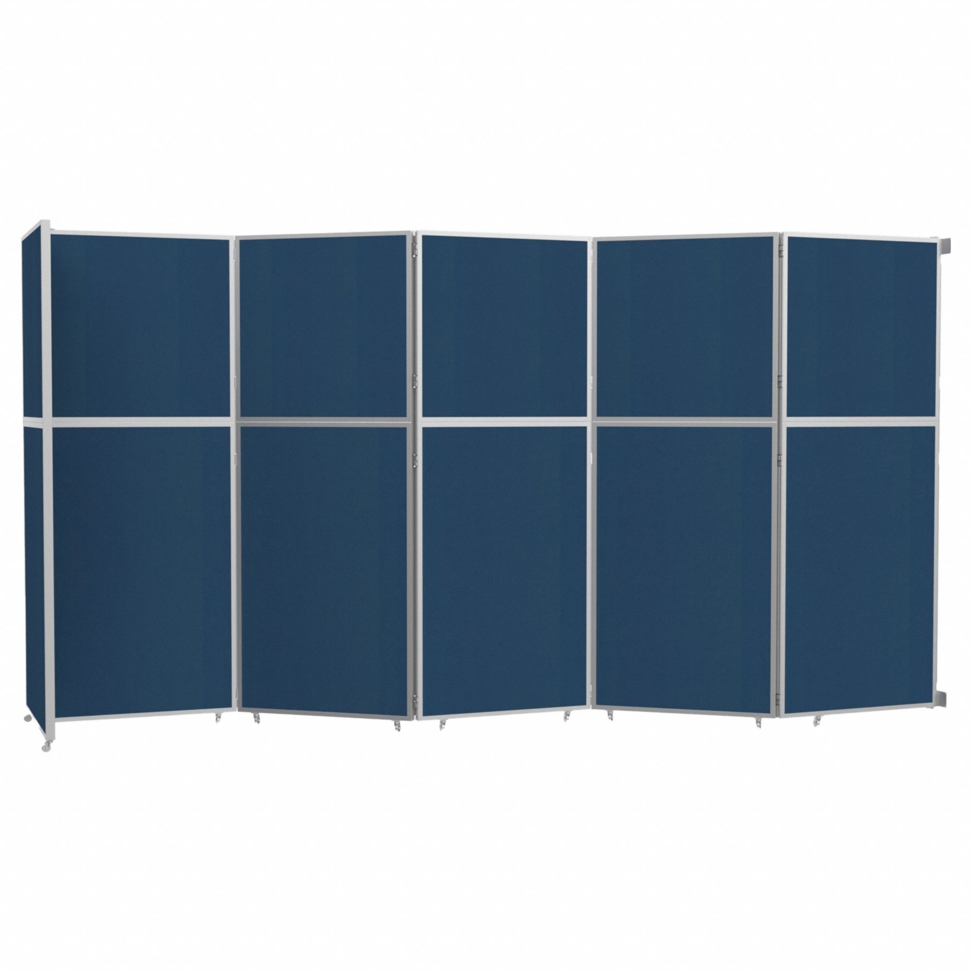 Room Divider: 5 Panels, Opaque, Navy Blue Panel, 120 3/4 in Overall Ht, 234 in Overall Wd