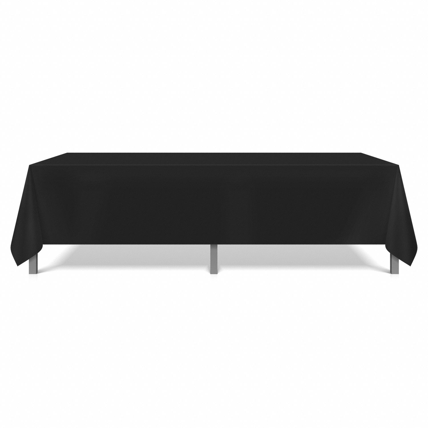 Table Linens: Rectangle, Black, 52 in Overall Lg, 114 in Overall Wd, Polyester