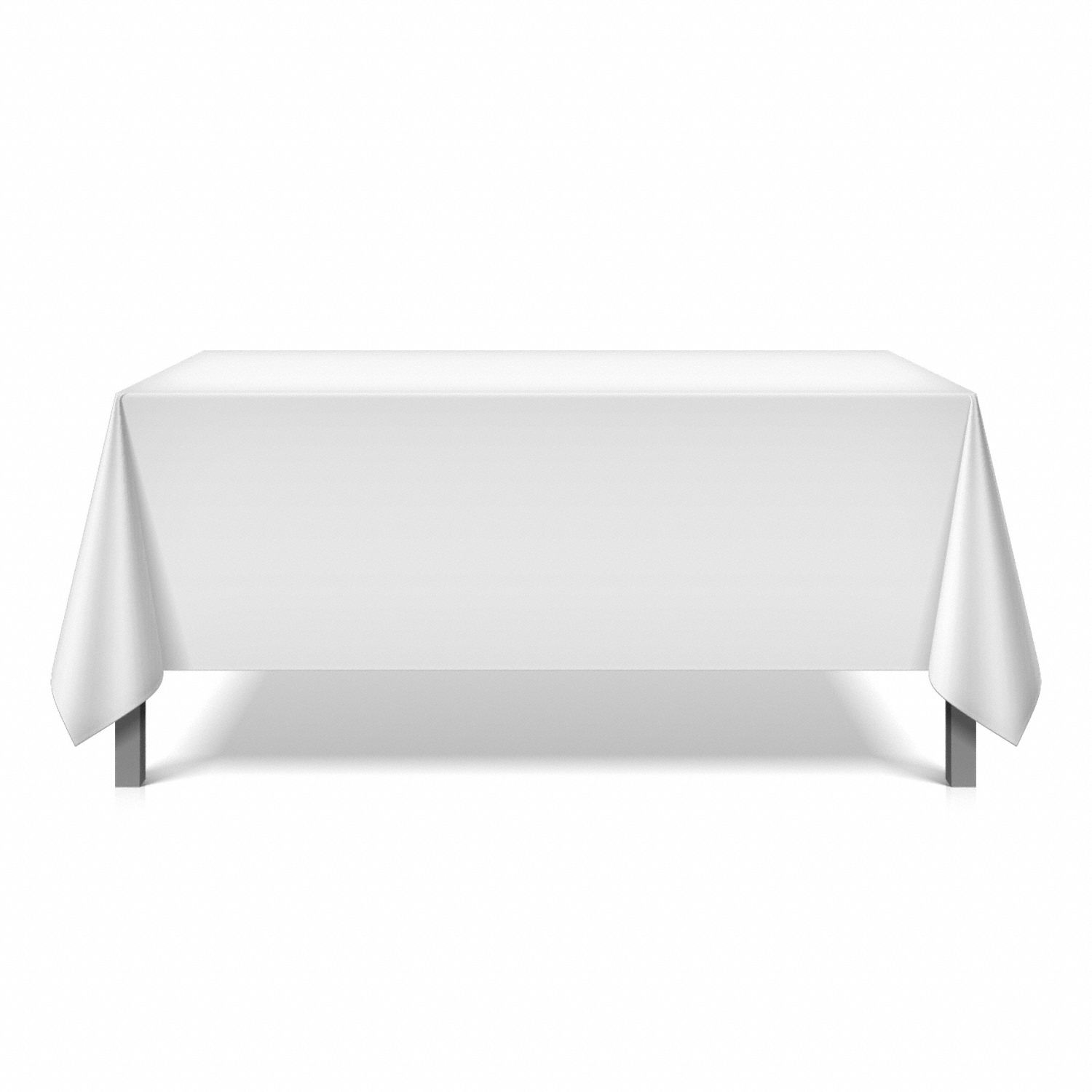 Table Linens: Square, White, 42 in Overall Lg, 42 in Overall Wd, Polyester