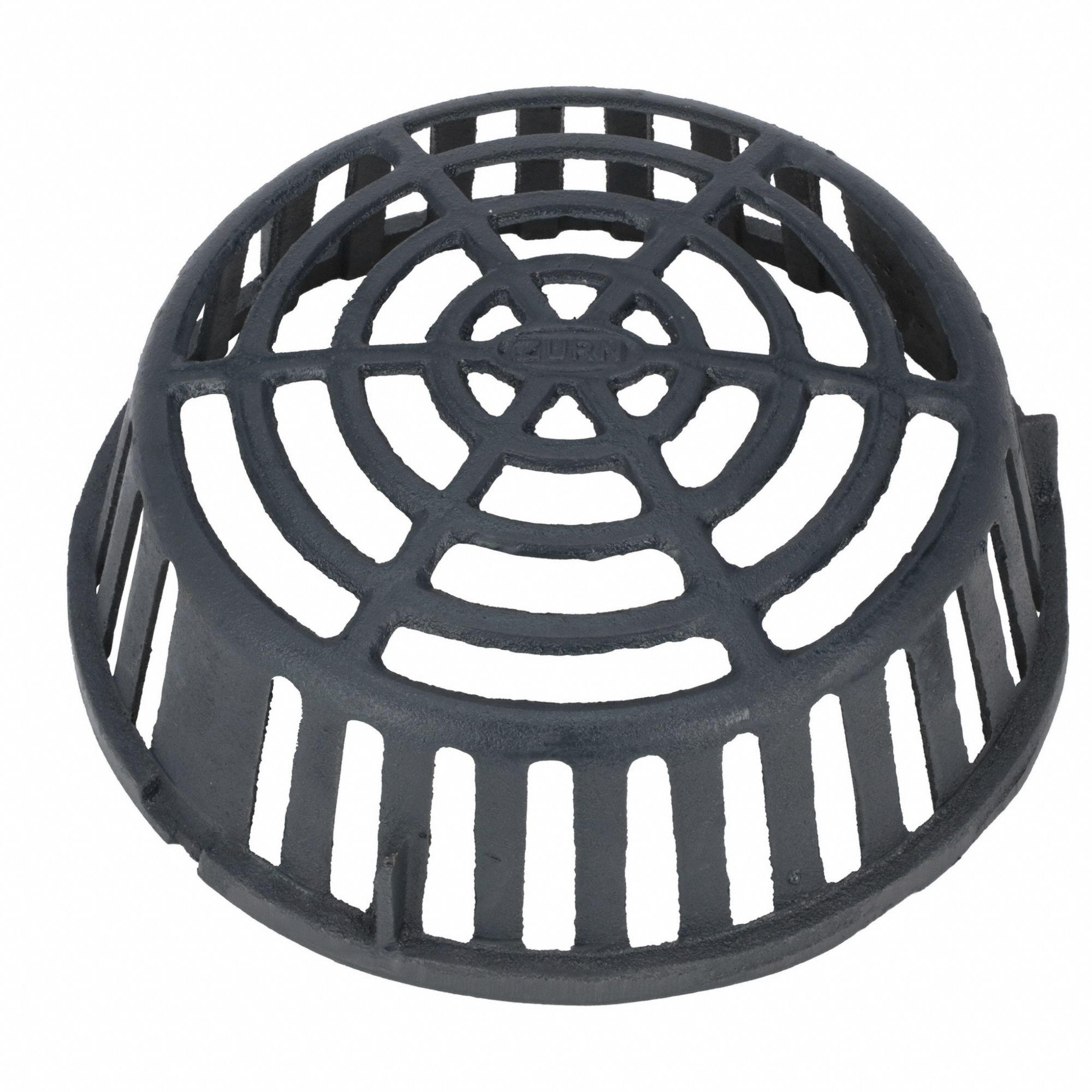 Dome Strainer: 12 1/2 in Overall Dia, 4 3/8 in Overall Ht, Cast Iron, Unfinished, Drop-In