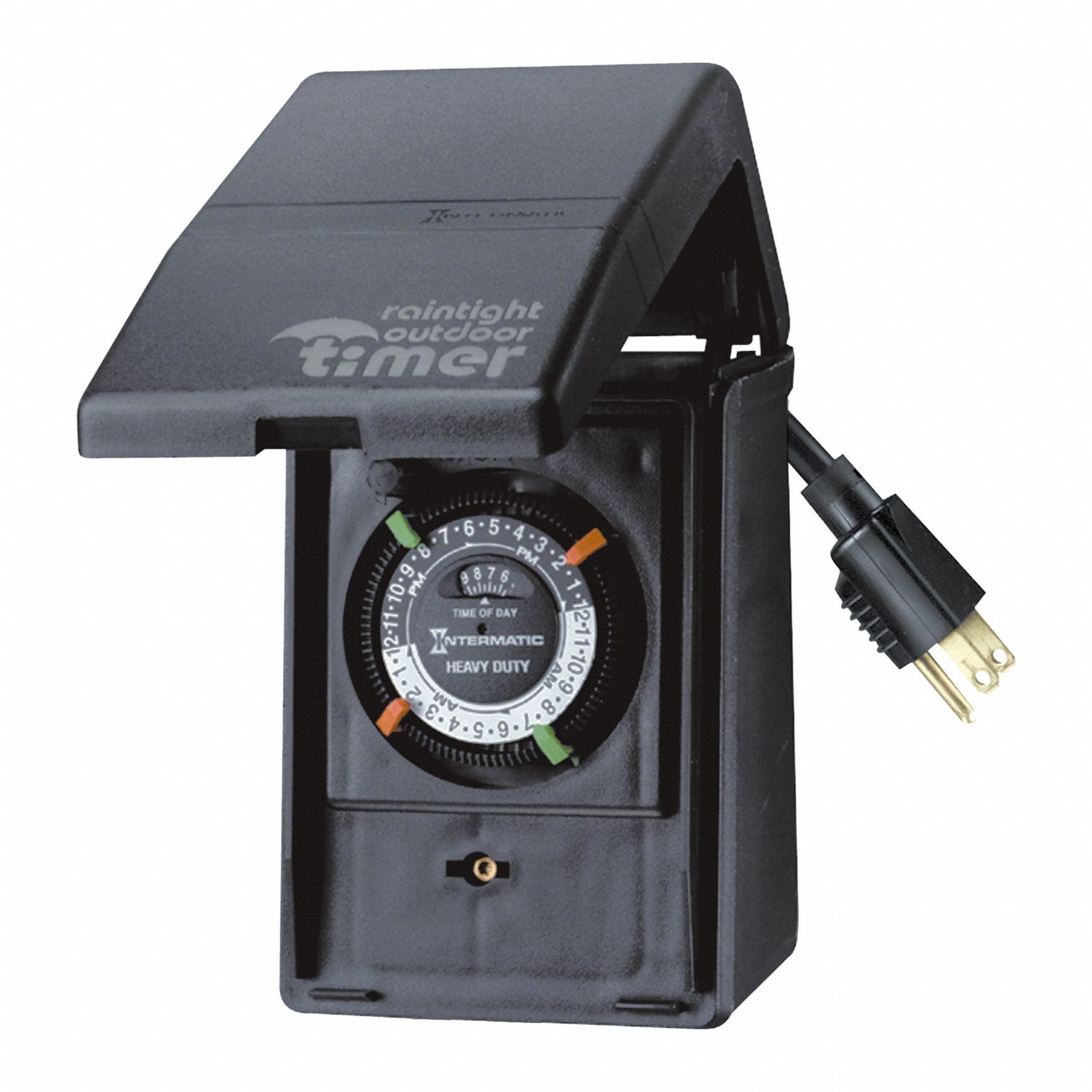 Plug-In Timer: Mechanical, Outdoor, Not Astronomic, 24 hr Setting, 5-15R, 120V AC
