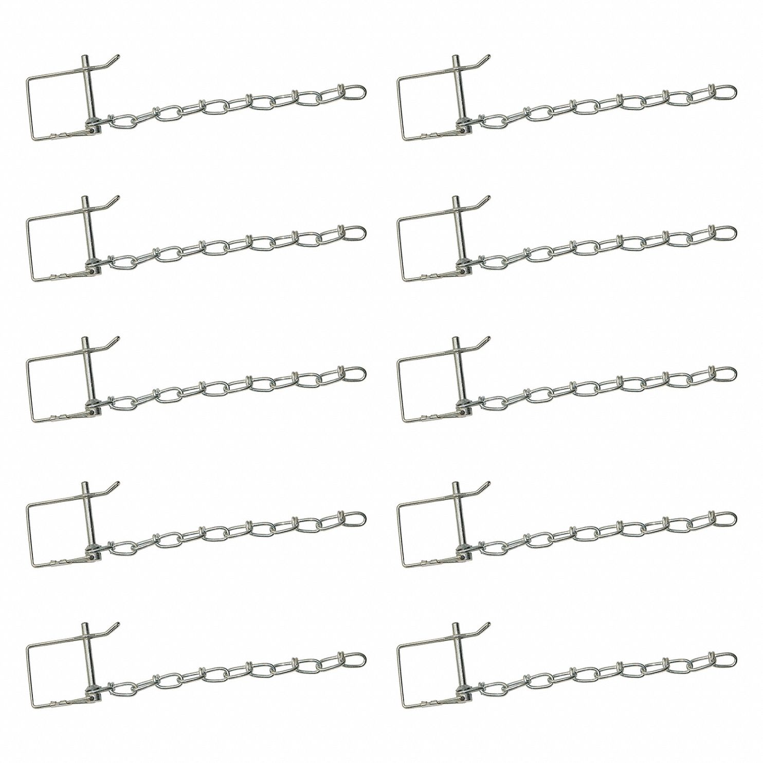 Safety Pins: Inch, 2.25 in Wire Dia, 1/4 in Shank Lg, 1/4 in Pin Dia, Safety, Steel, 10 PK