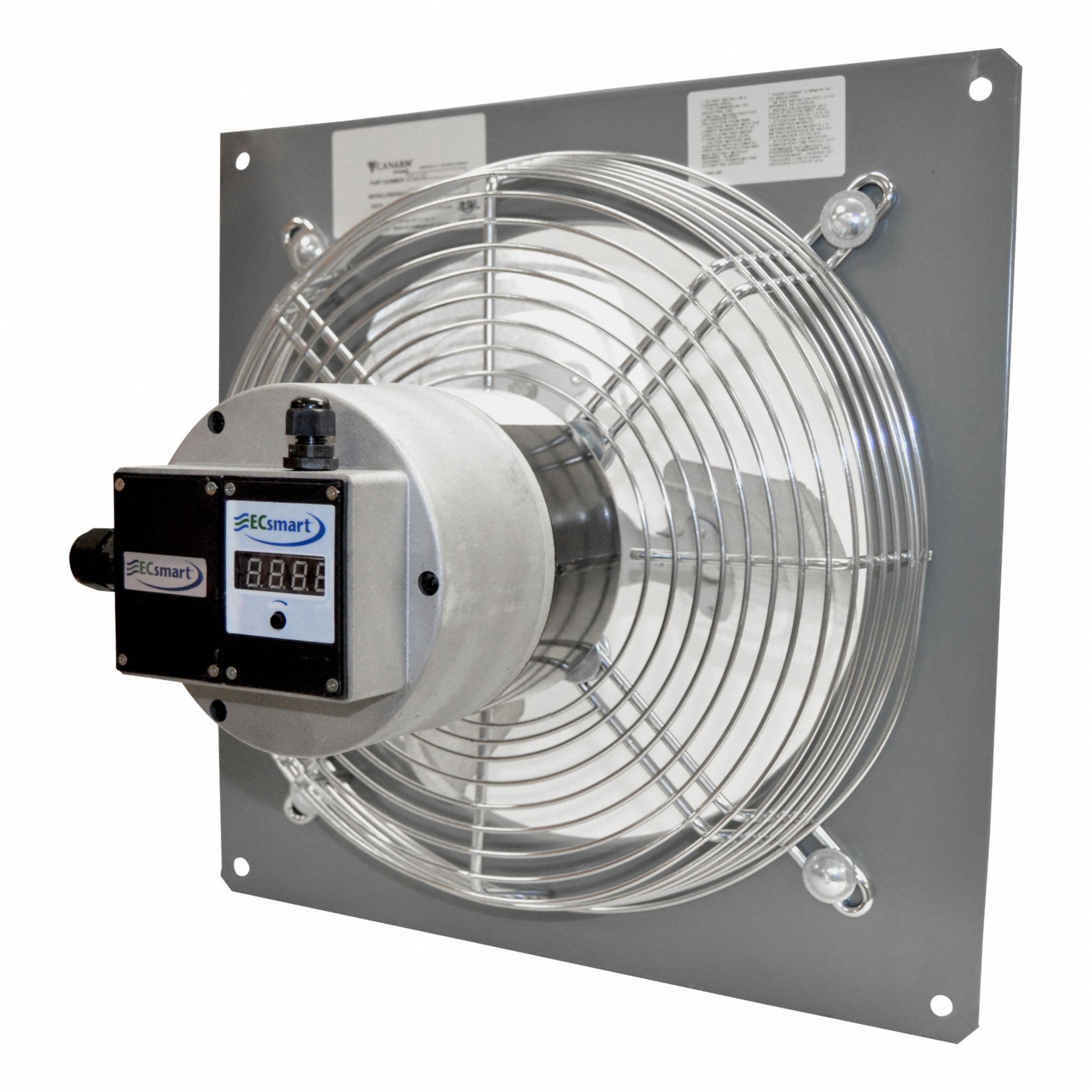 Exhaust Fan: Direct Drive, 12 in Blade, 1/4 hp, 1, 650 cfm, 115/208/230V AC, 1 ph, Totally Enclosed