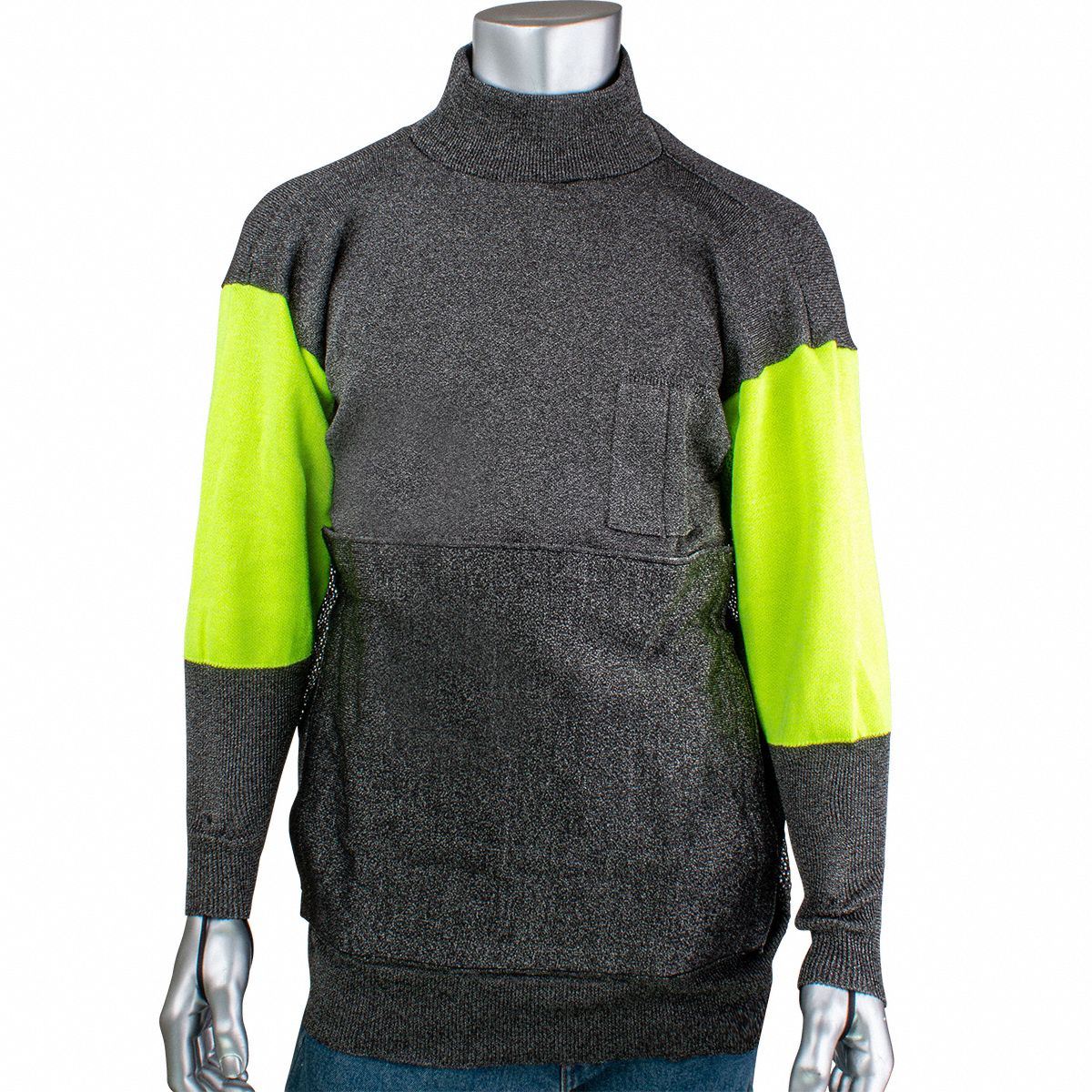 Cut Resistant Pullover: ANSI/ISEA Cut Level A5/A7/A8/A9, ATA Fiber, Gray, Pullover