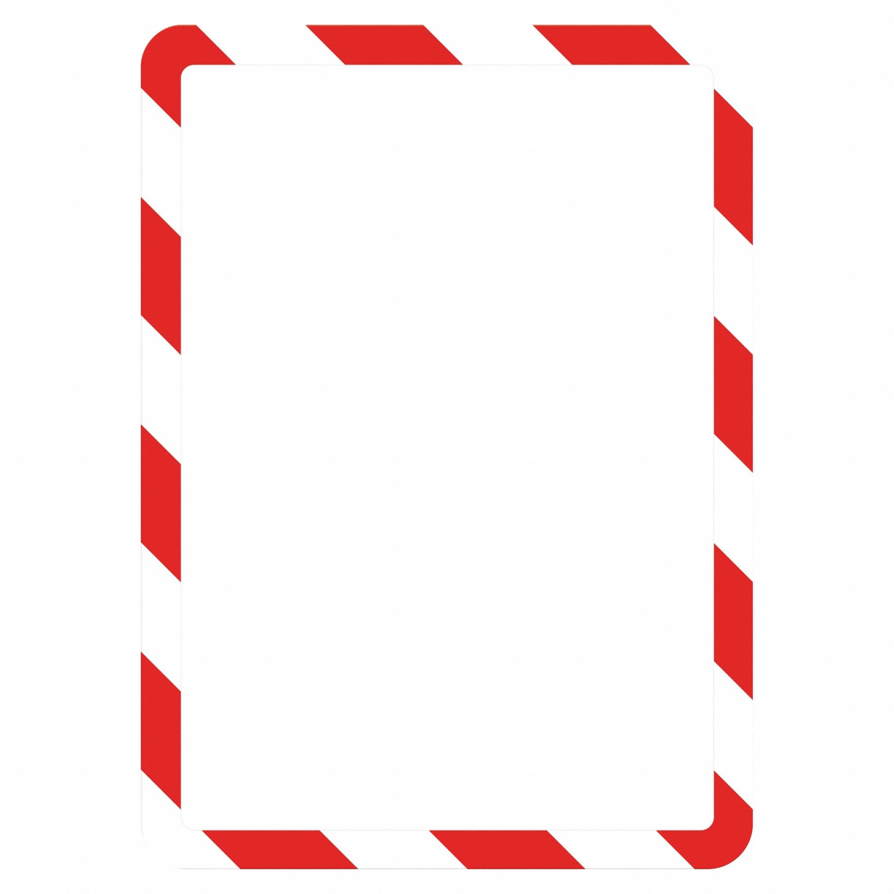 Sign Holder: Magnetic Backing, Plastic, Red/White, 11 in Compatible Sheet Ht, 2 PK