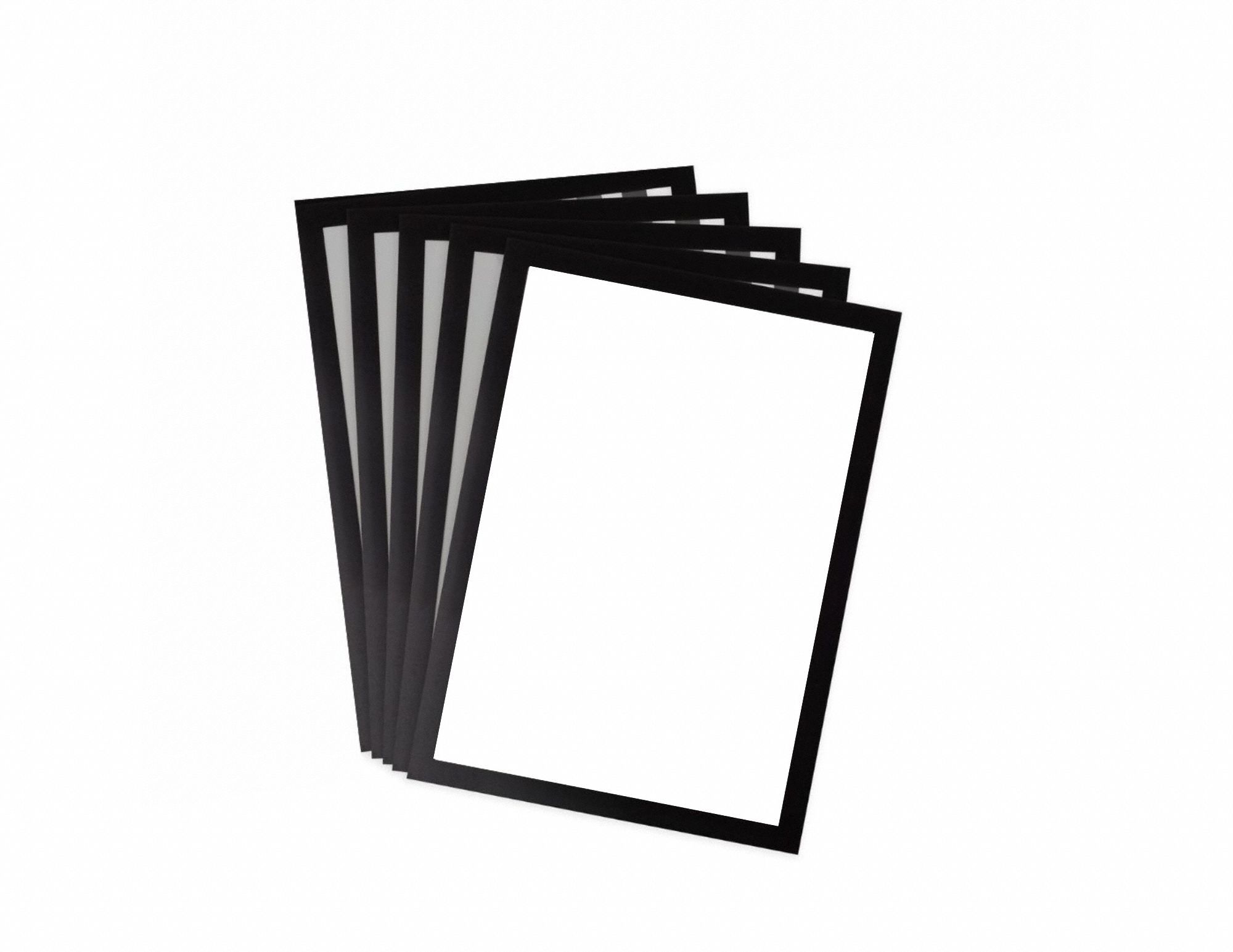 Sign Holder: Magnetic Backing, PVC, Black, 11 in Compatible Sheet Ht, 5 PK