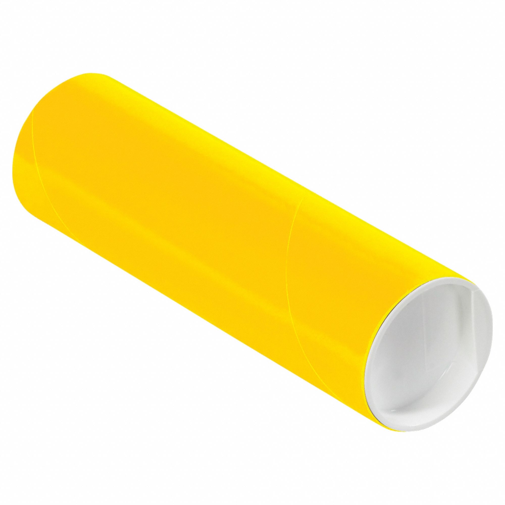 Mailing Tube: 2x6 in, 1/16 in Wall Thick, Yellow, 50 PK