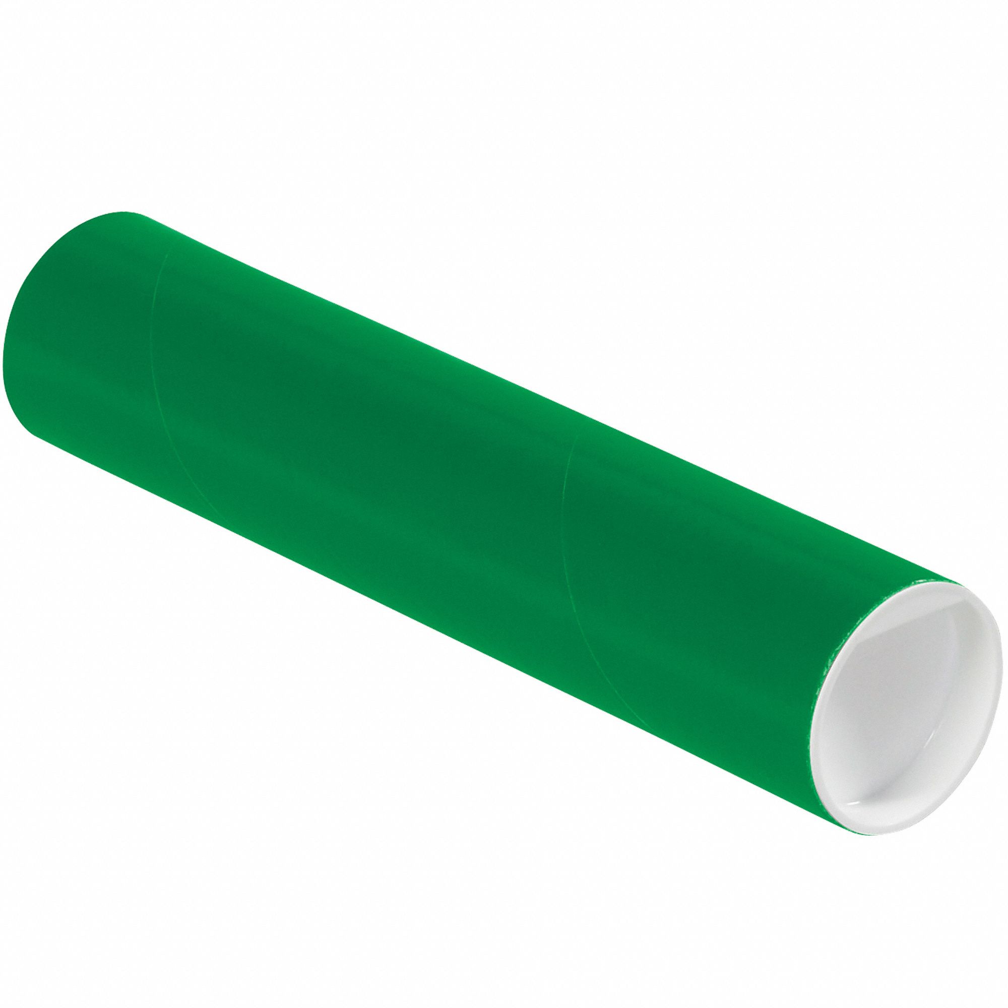 Mailing Tube: 2x9 in, 1/16 in Wall Thick, Green, 50 PK