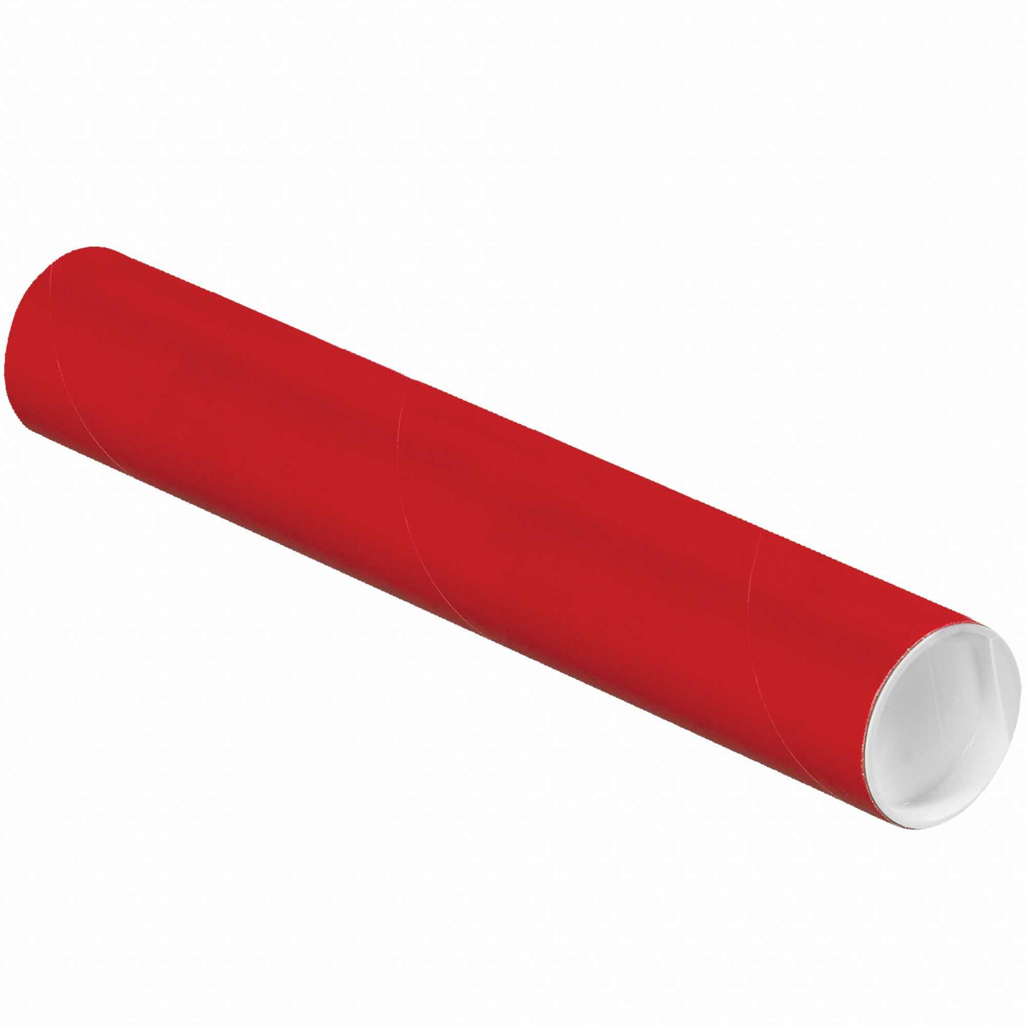 Mailing Tube: 2x12 in, 1/16 in Wall Thick, Red, 50 PK