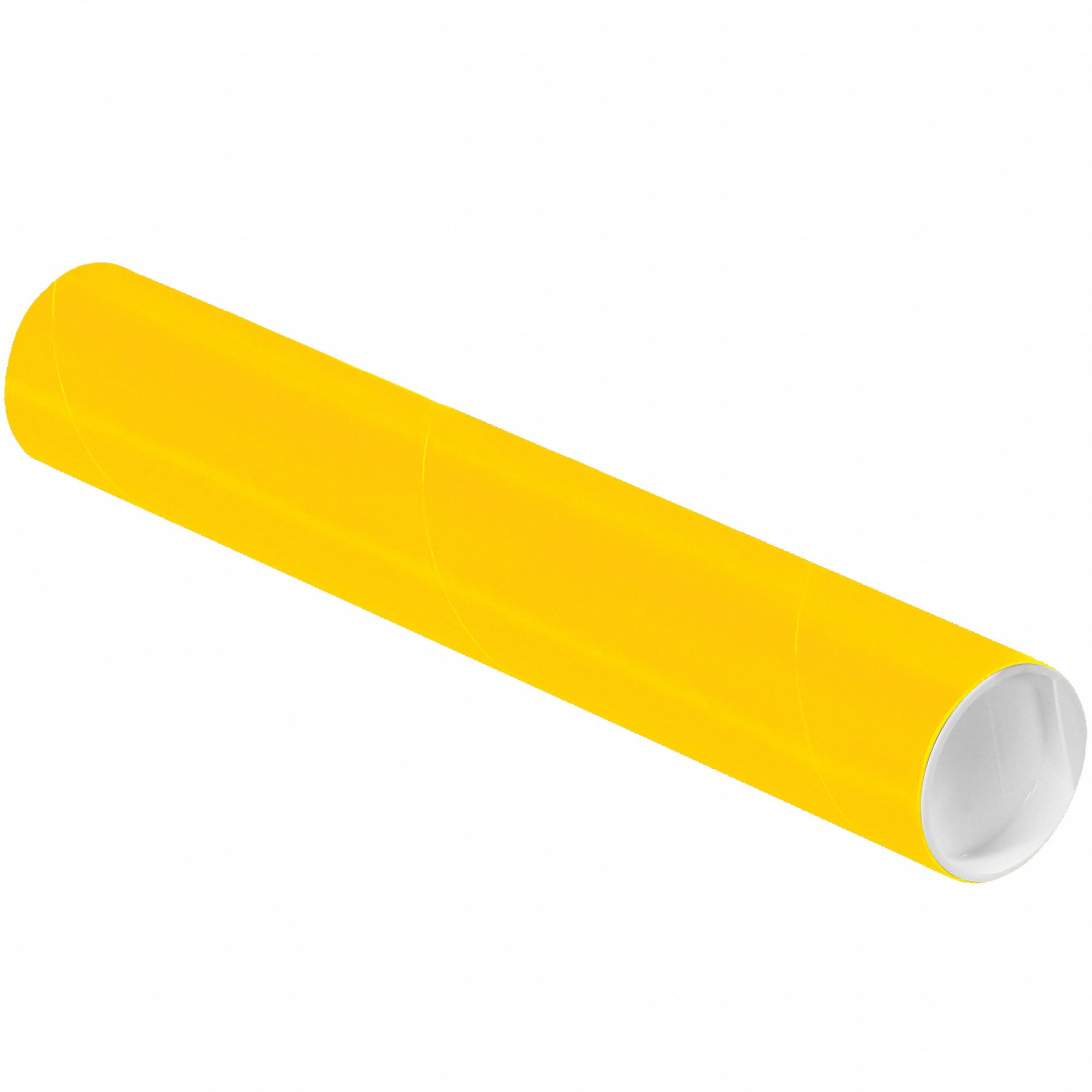 Mailing Tube: 2x12 in, 1/16 in Wall Thick, Yellow, 50 PK