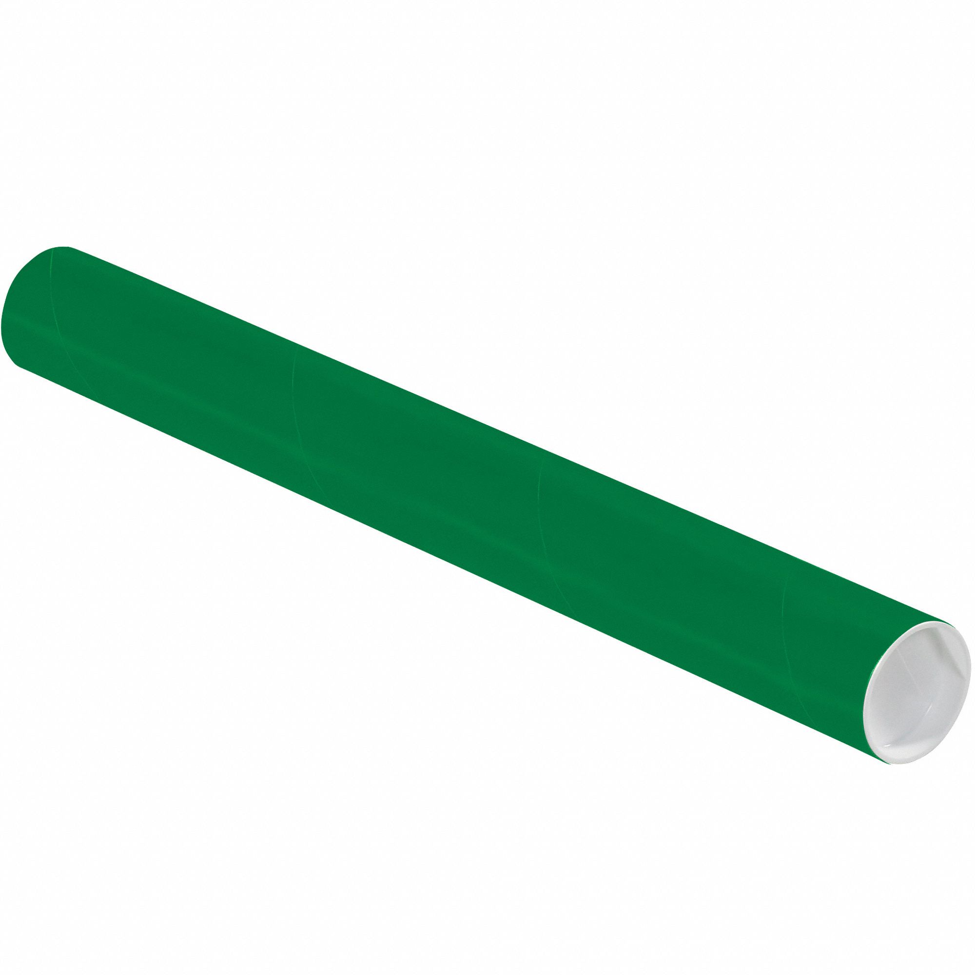 Mailing Tube: 2x18 in, 1/16 in Wall Thick, Green, 50 PK