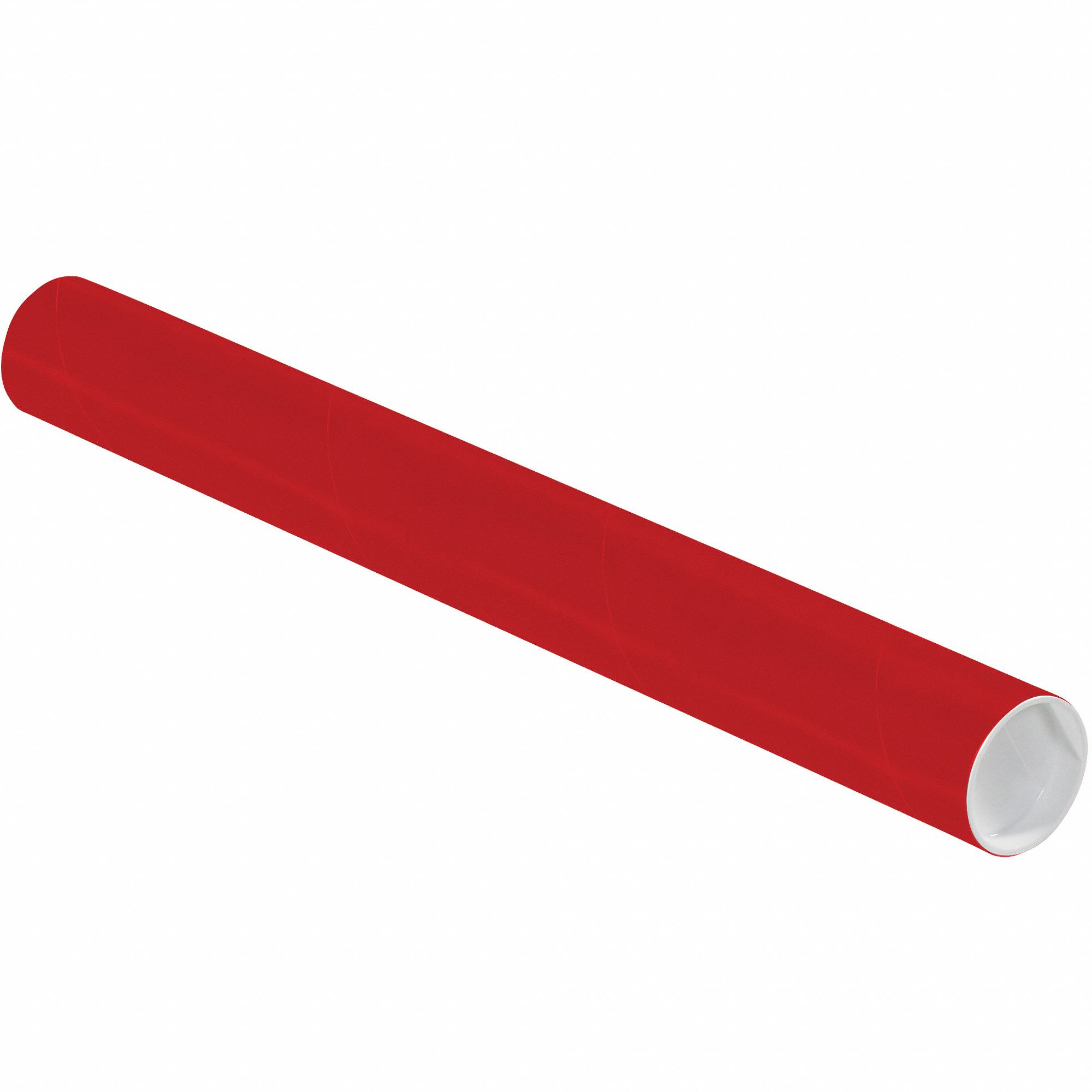 Mailing Tube: 2x18 in, 1/16 in Wall Thick, Red, 50 PK