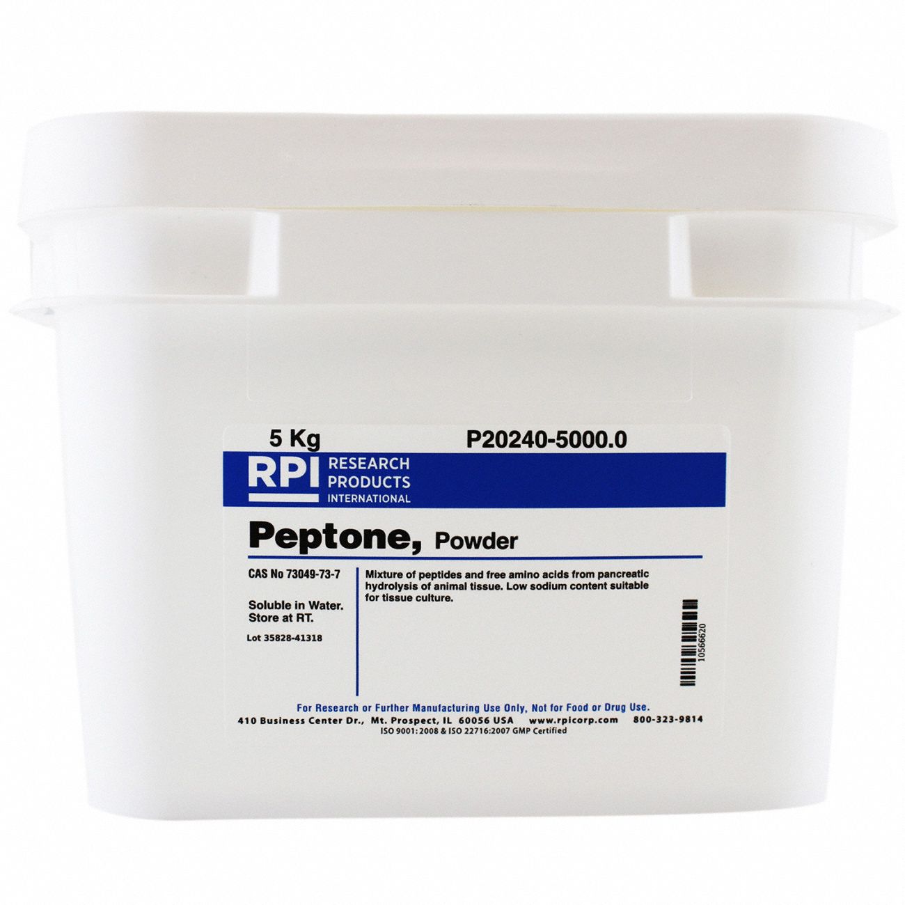 Peptone: Lab, 5 kg, 73049-73-7, Reagent, Powder, 18 mo Shelf Life, 1