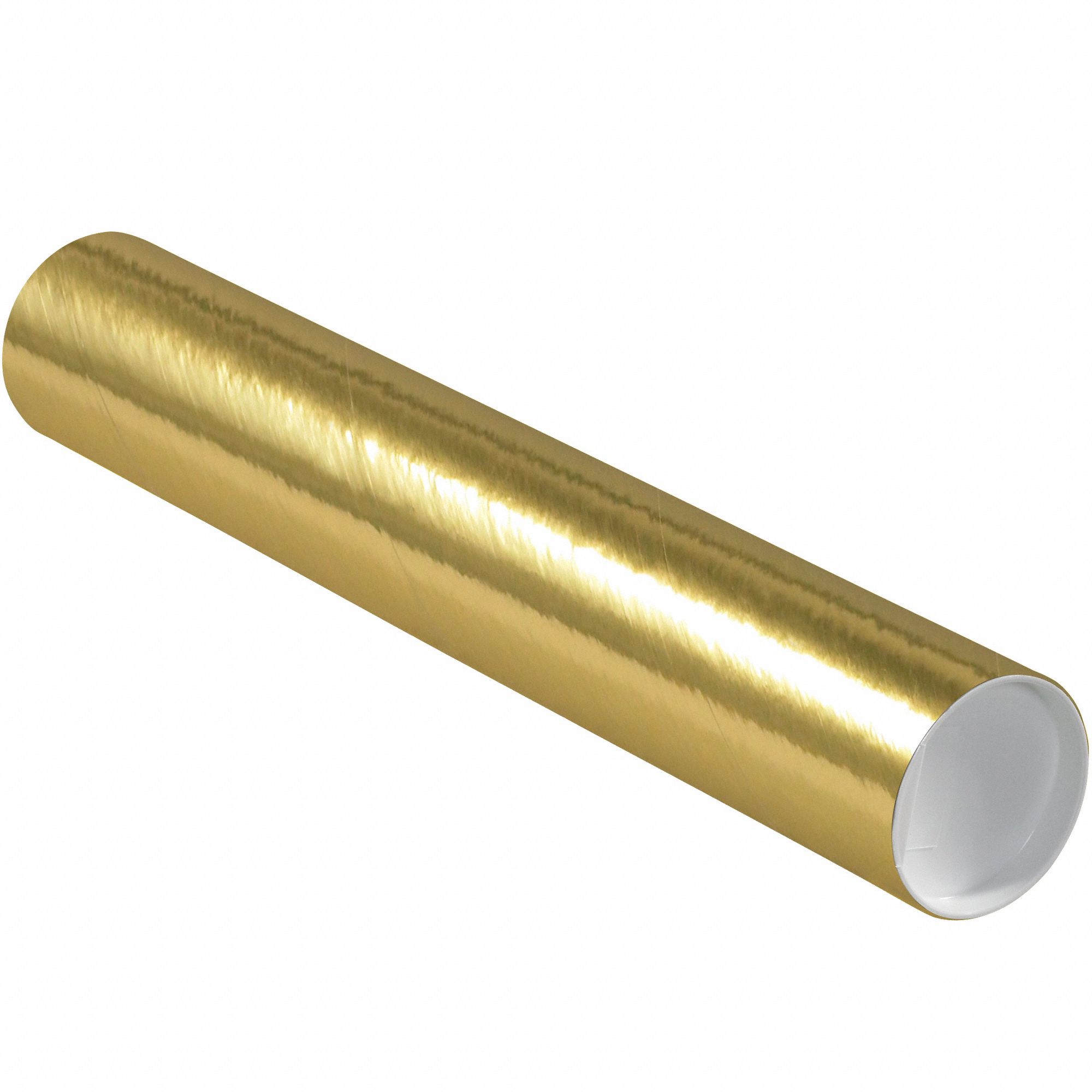 Mailing Tube: 3x18 in, 1/16 in Wall Thick, Gold, 24 PK