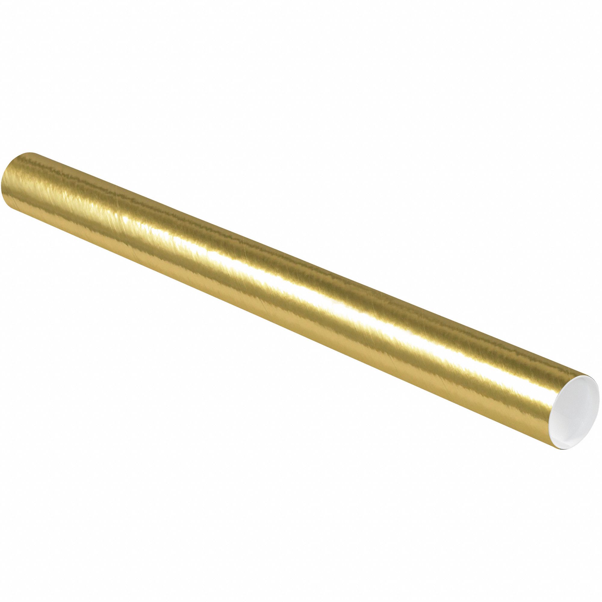Mailing Tube: 3x36 in, 1/16 in Wall Thick, Gold, 24 PK