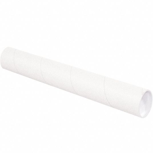 3 x 36 White Mailing Tubes with Caps