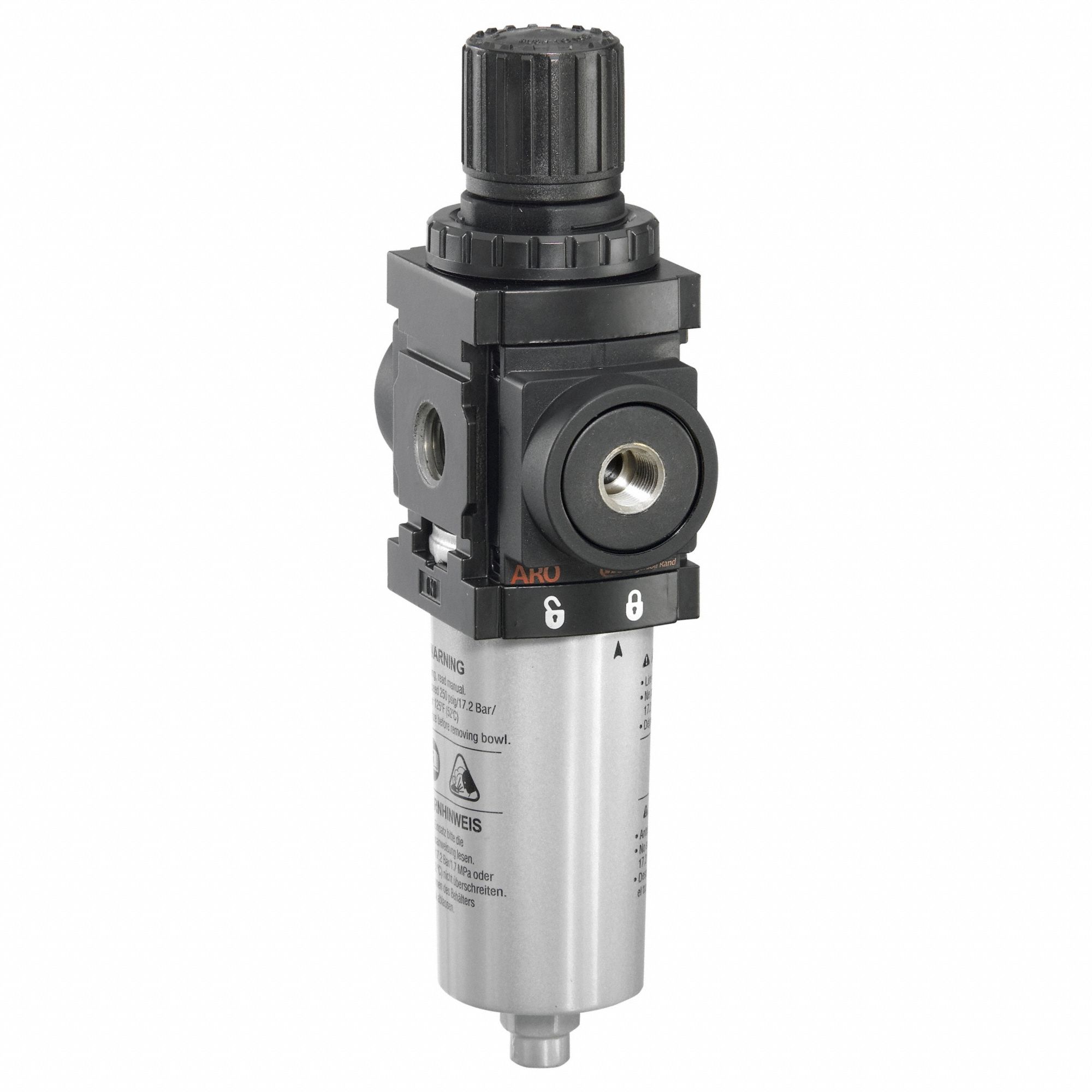 Piggyback: Series 1000 Series, 1/4 in NPT, 47 scfm, 5 micron, 250 psi, 140 psig Max Op Pressure