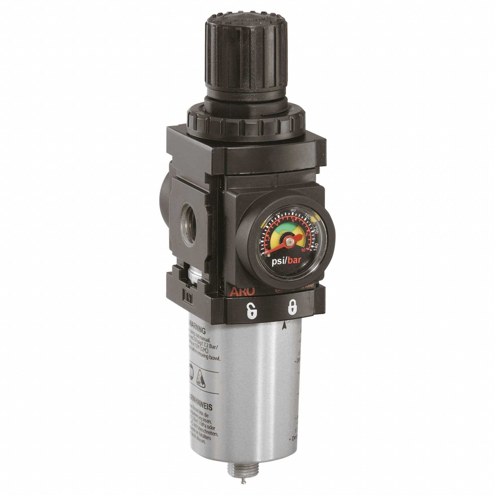 Piggyback: Series 1000 Series, 1/4 in NPT, 47 scfm, 5 micron, 250 psi, 140 psig Max Op Pressure