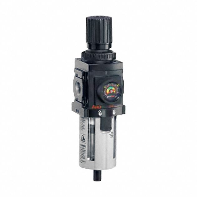 Filter/Regulator Piggyback: Series 1500 Series, 1/4 in NPT, 72 scfm, 5 micron, 250 psi, Aluminum