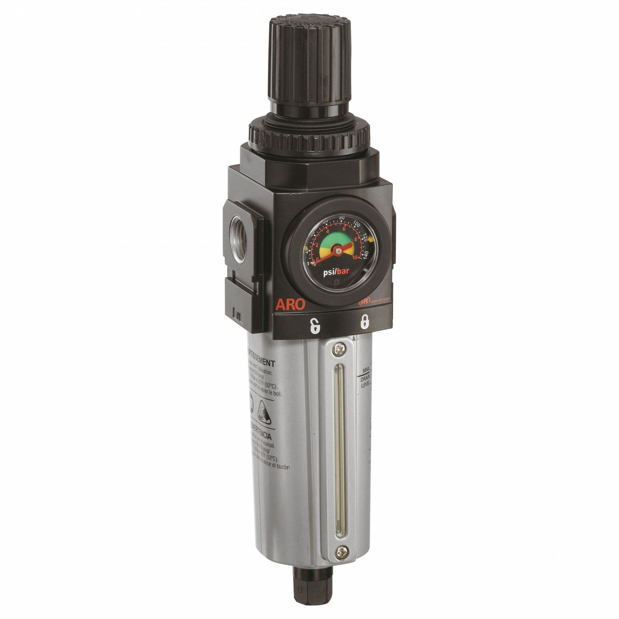 Filter-Regulator: Series 2000 Series, 1/2 in NPT, 172 scfm, 5 micron, 250 psi, Auto Drain