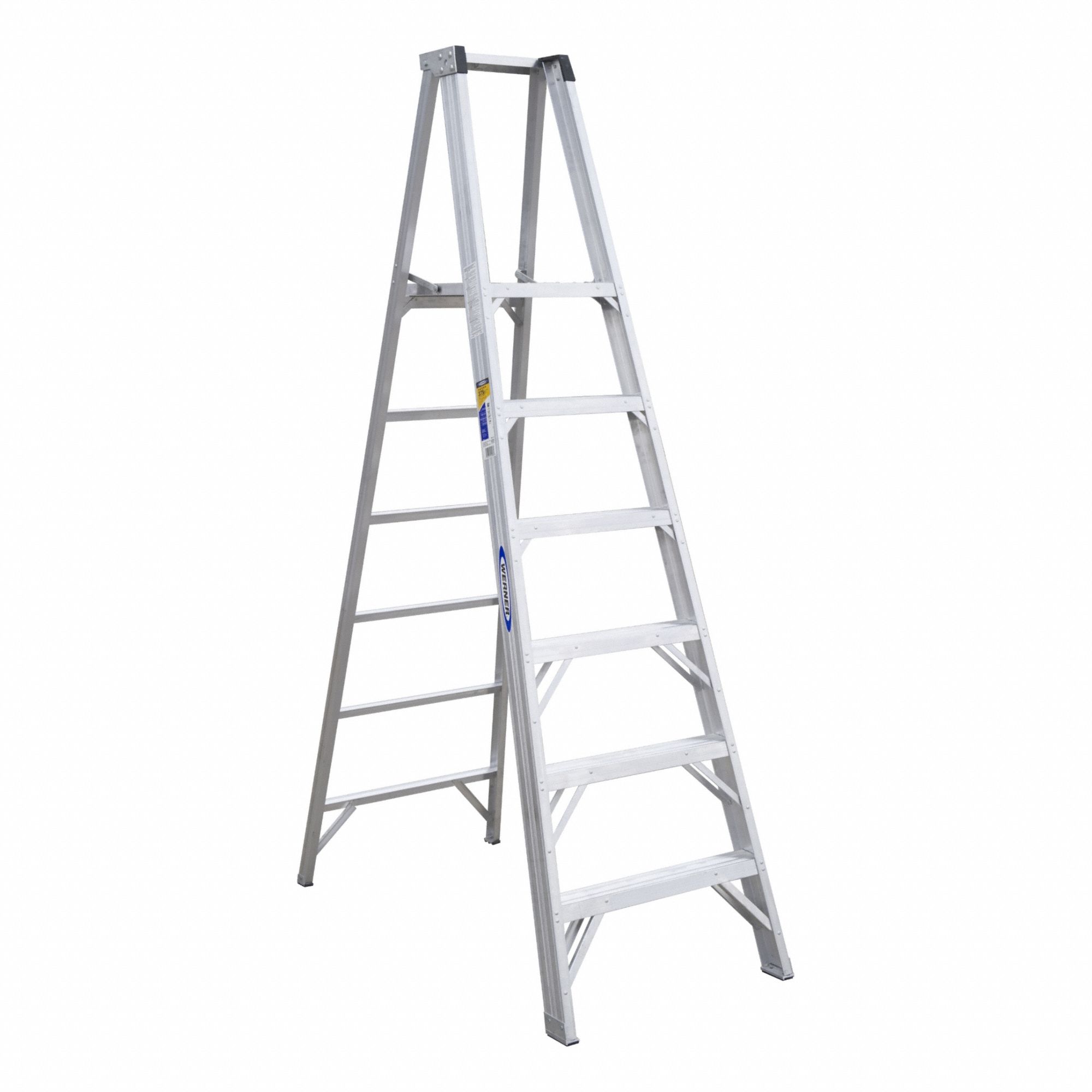 Platform Stepladder: 6 ft Ladder Size, Aluminum, 375 lb Load Capacity, 34 lb Wt