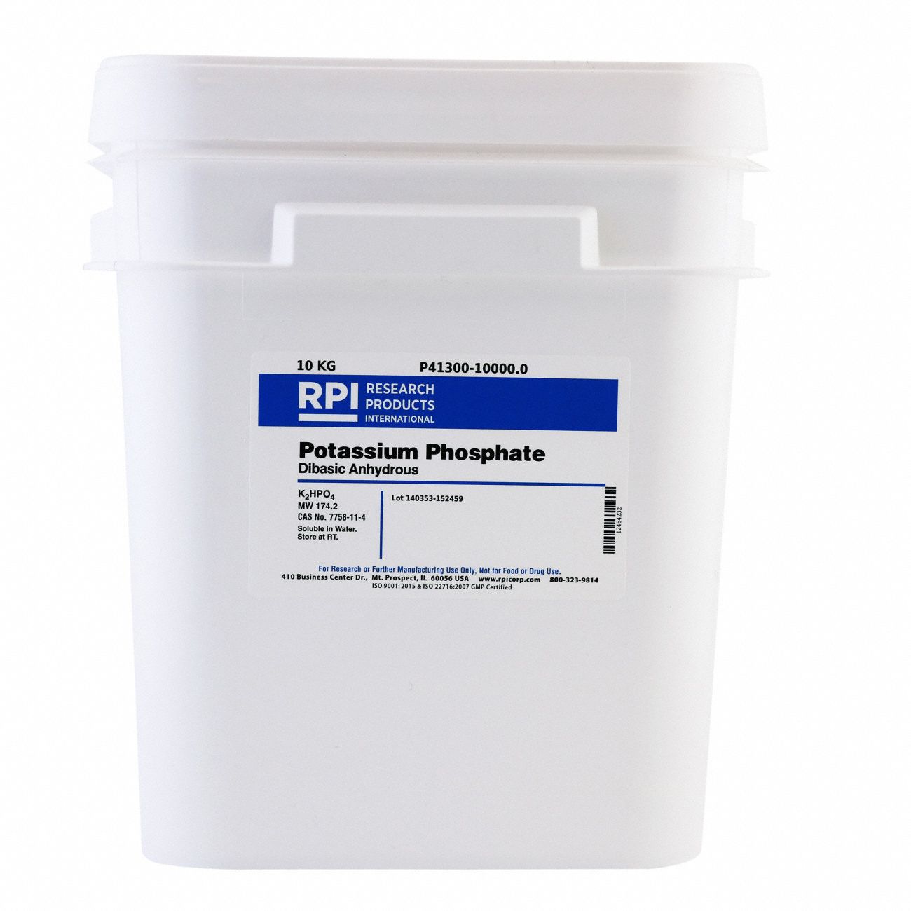 Potassium Phosphate - Dibasic - Anhydrous: Lab, 10 kg, 7758-11-4, P41300, Buffer, Powder, 1