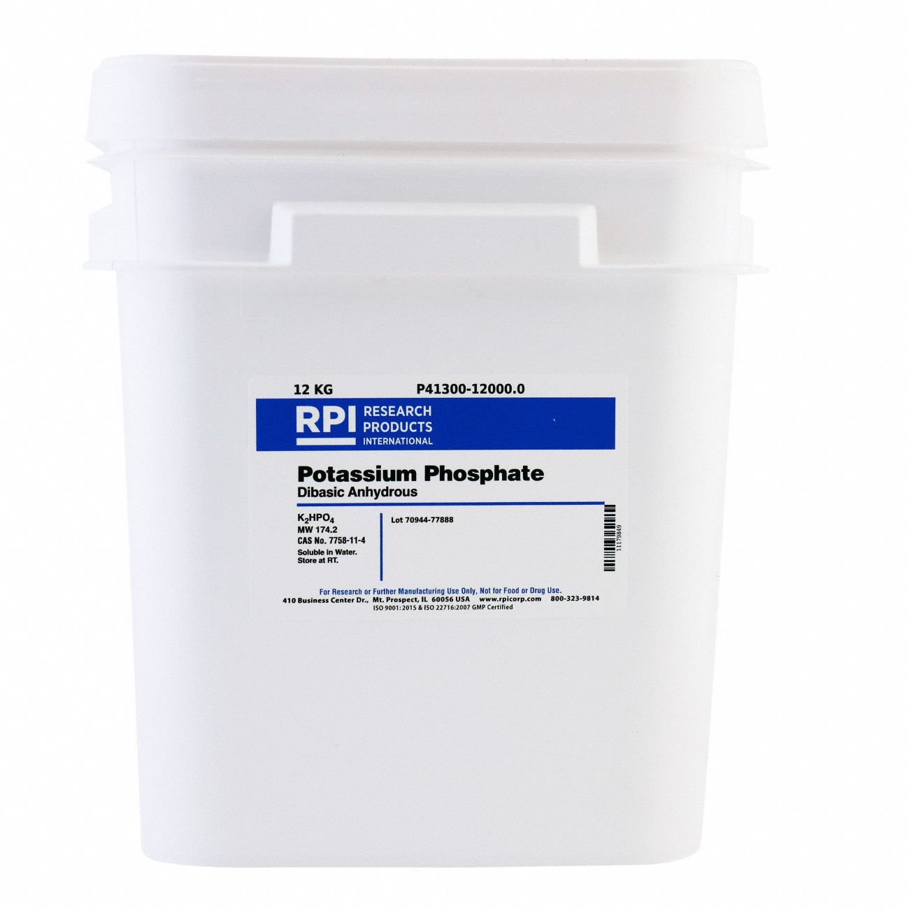 Potassium Phosphate - Dibasic - Anhydrous: Lab, 12 kg, 7758-11-4, P41300, Buffer, Powder, 1