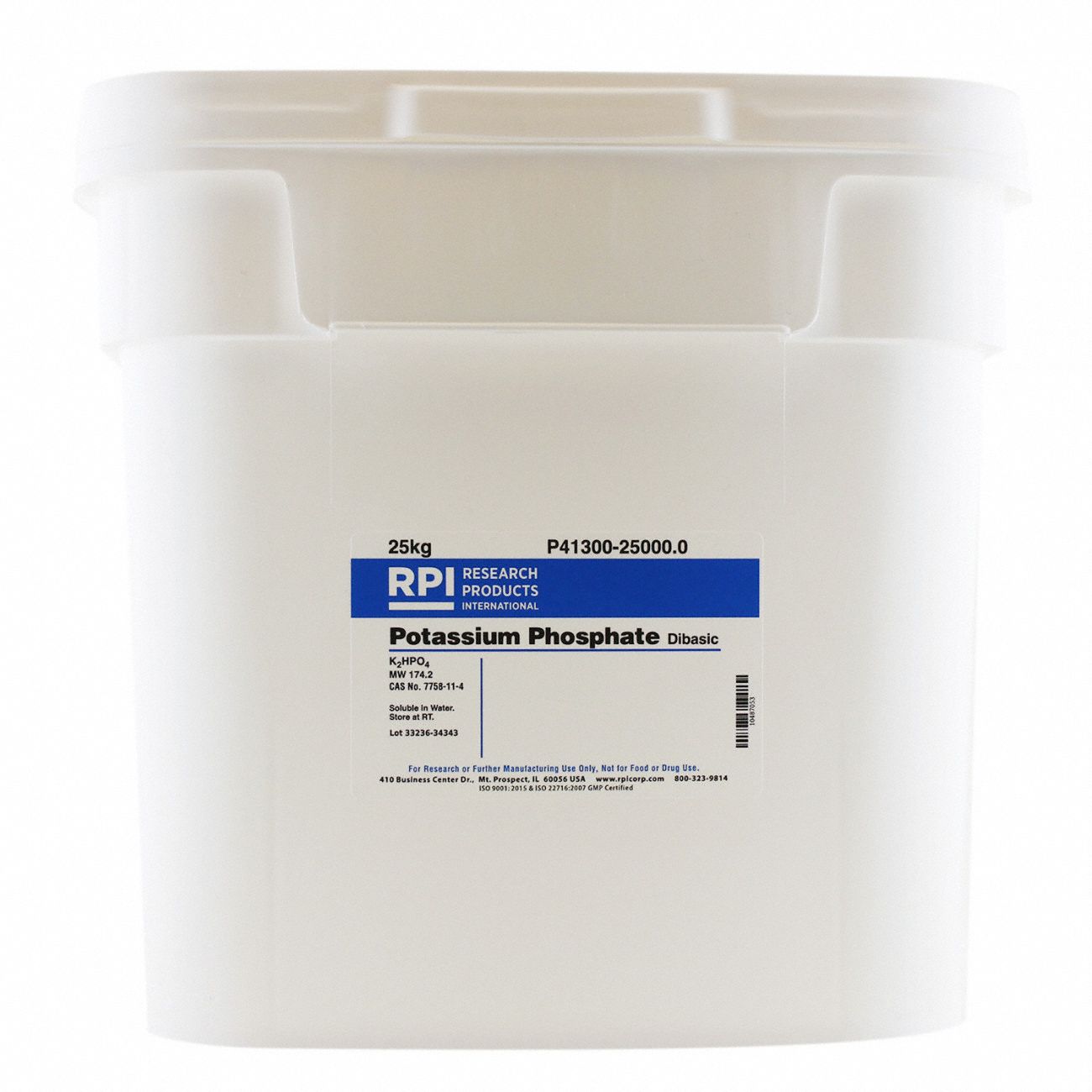 Potassium Phosphate - Dibasic - Anhydrous: Lab, 25 kg, 7758-11-4, P41300, Buffer, Powder, 1
