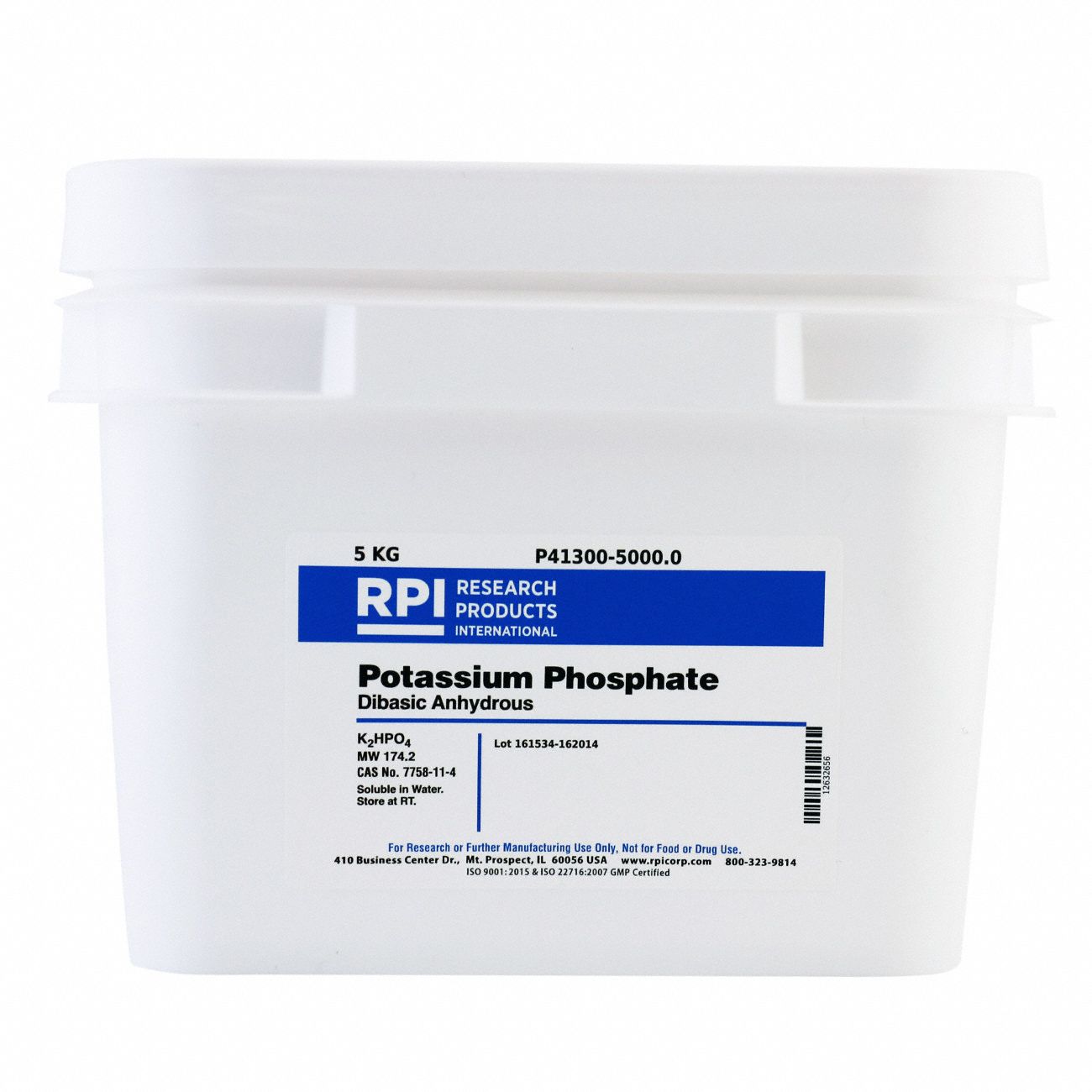 Potassium Phosphate - Dibasic - Anhydrous: Lab, 5 kg, 7758-11-4, P41300, Buffer, Powder, 1