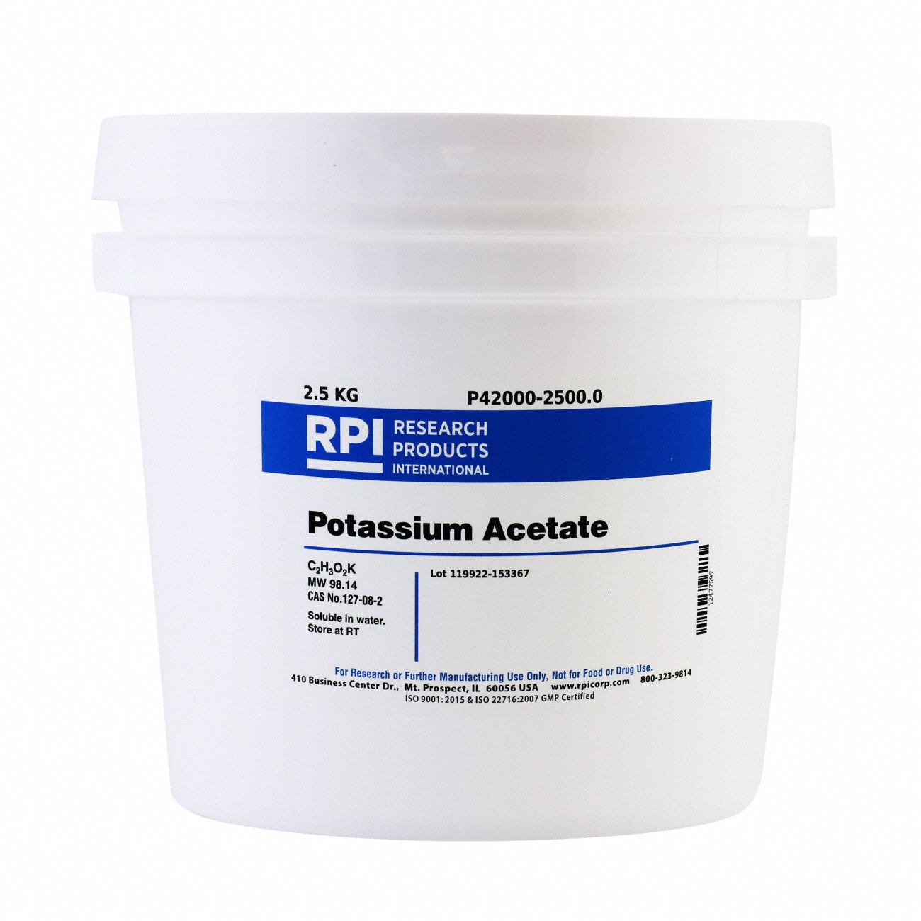 Potassium Acetate, 2.5kg