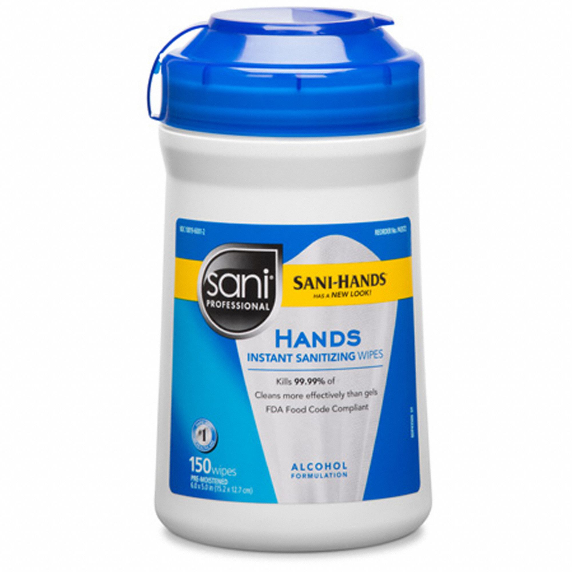 Hand Sanitizer Wipes: Canister, 300 Wipes per Container, Fragrance Free, 12 PK