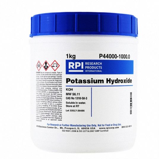 Rpi 1 Kg Container Size Pellets Potassium Hydroxide 31gd02 P44000