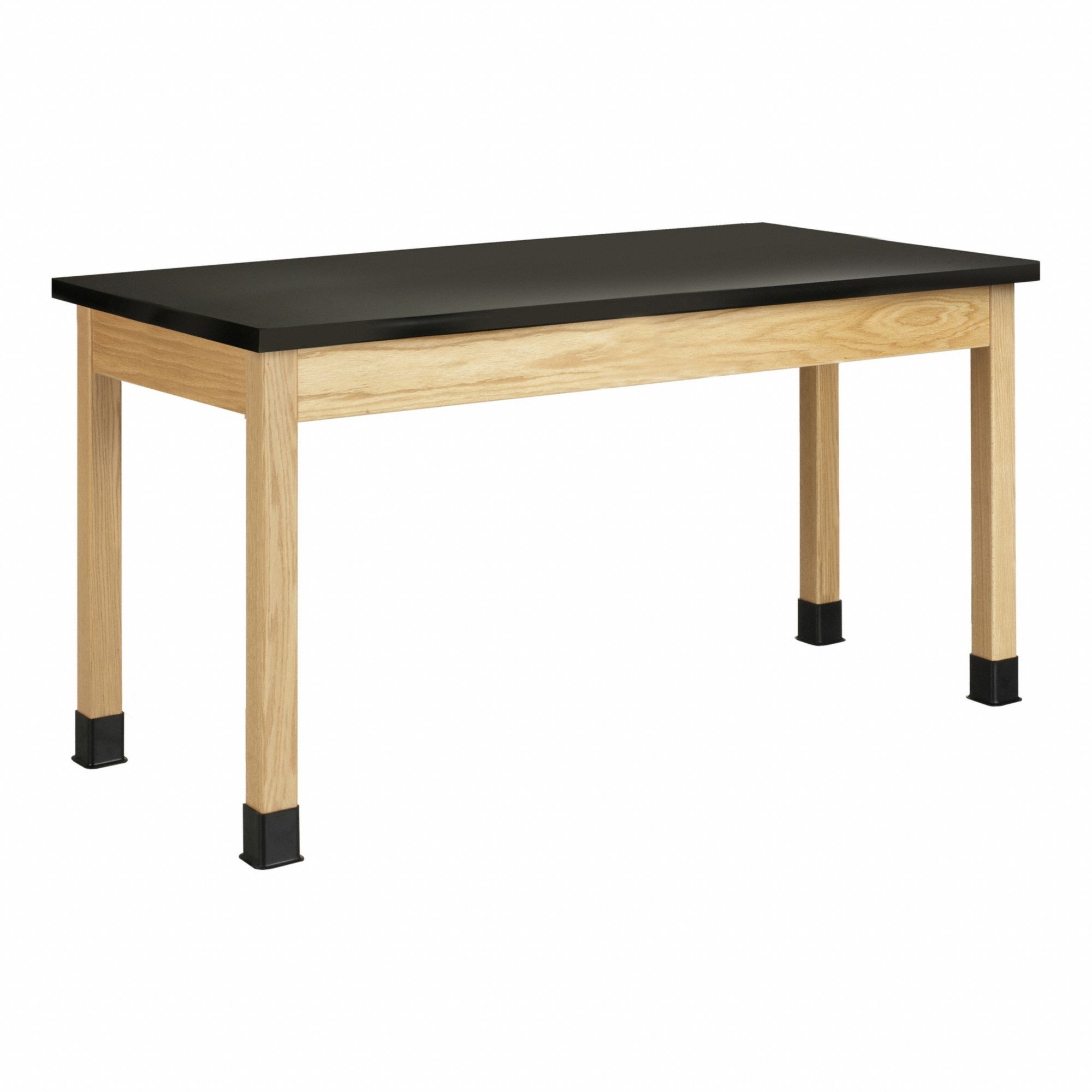 Plain Apron Table: 30 in Overall Wd, 30 in Overall Ht, 6 ft Overall Lg, Phenolic, Oak, Wood, Oak