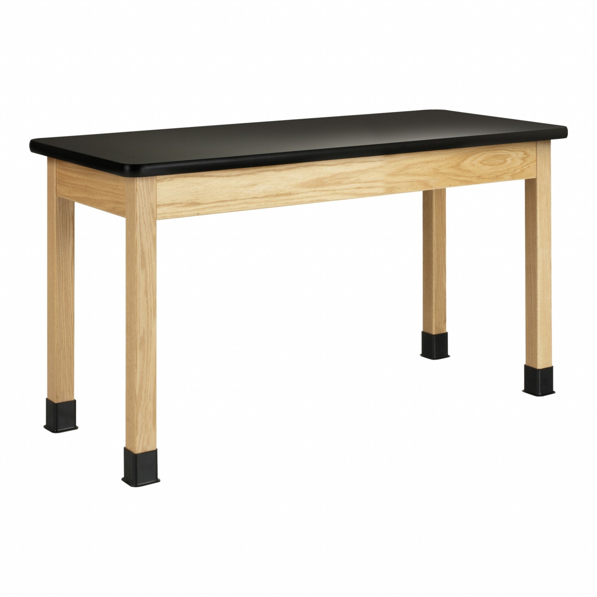 Plain Apron Table: 24 in Overall Wd, 30 in Overall Ht, 4 1/2 ft Overall Lg, Laminate, Black, Wood