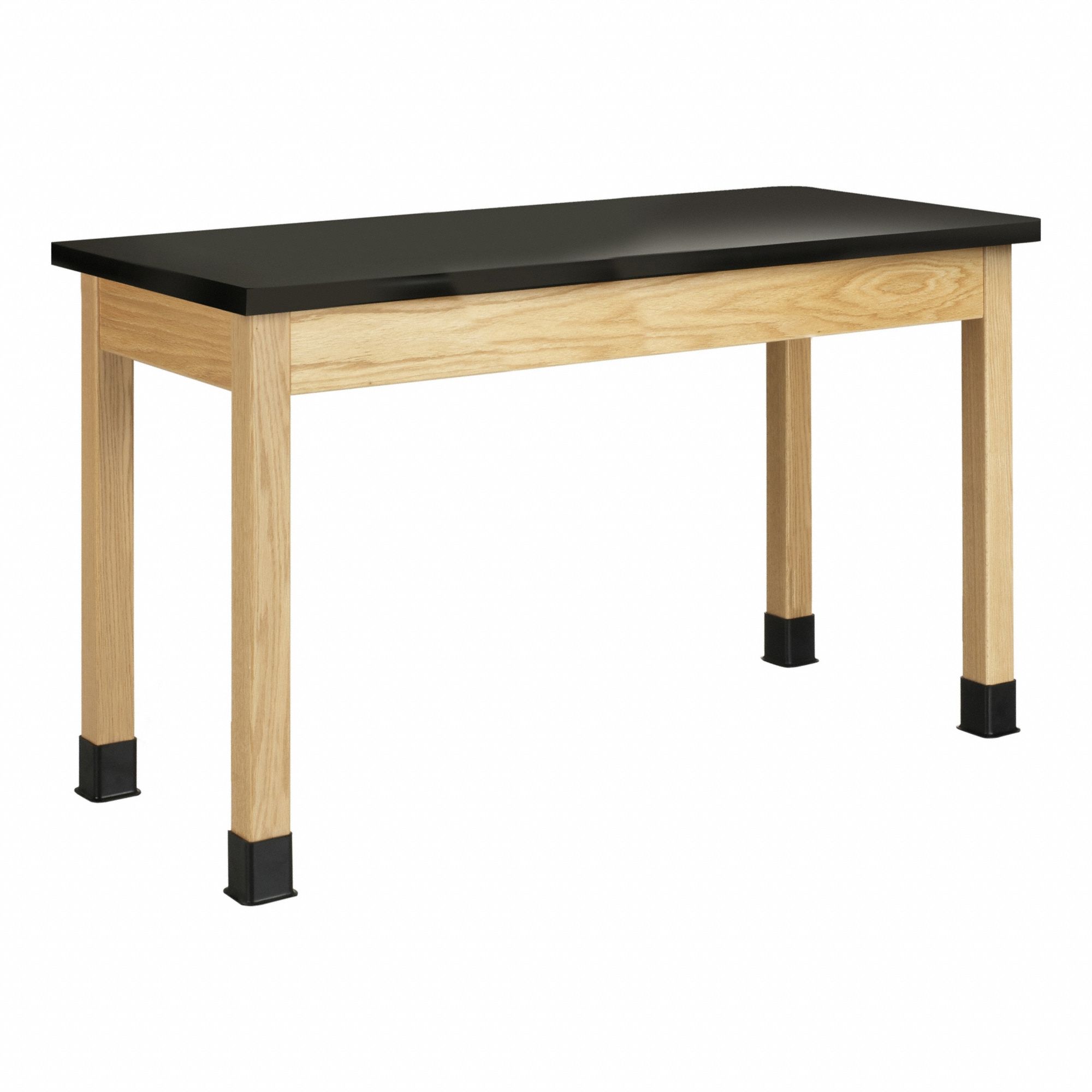 Plain Apron Table: 24 in Overall Wd, 30 in Overall Ht, 4 1/2 ft Overall Lg, Epoxy, Oak, Wood, Oak