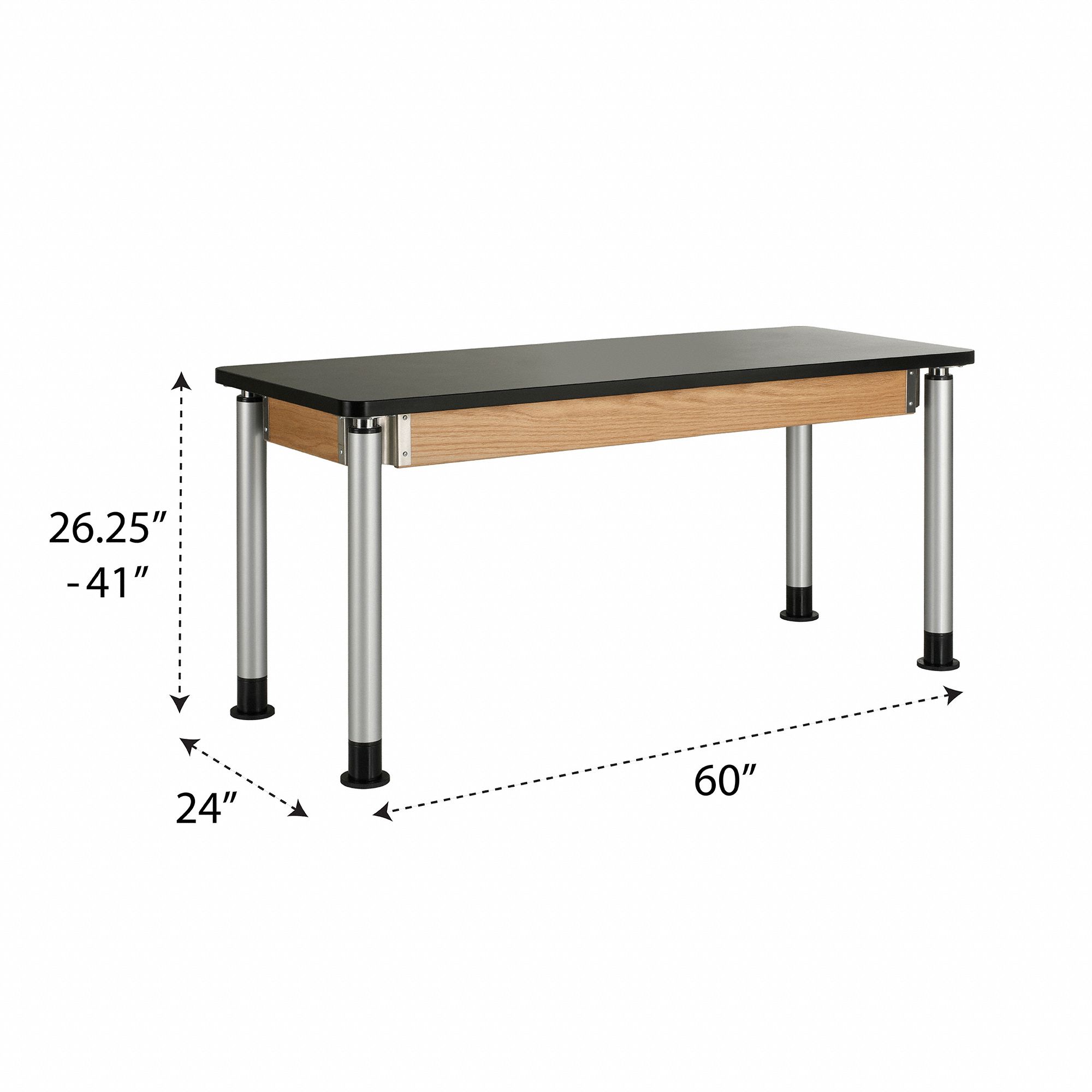 Table: 24 in Overall Wd, 39 in Overall Ht, 5 ft Overall Lg, ChemGuard, 500 lb Load Capacity, Black
