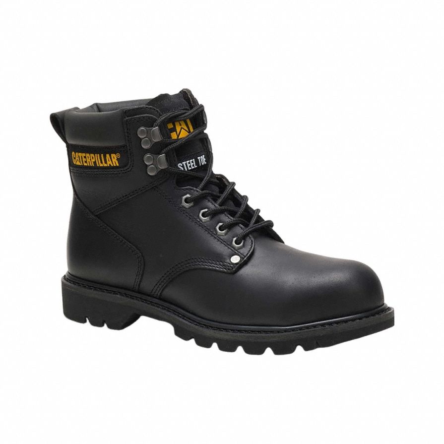 6-Inch Work Boot: Men's, Size 10 1/2, M, Black, Steel Toe Cap, Removable Insole