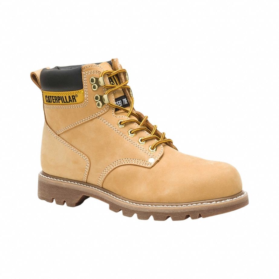 6-Inch Work Boot: Men's, Size 10 1/2, M, Tan, Steel Toe Cap, Removable Insole