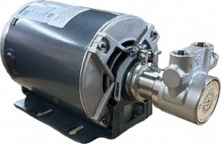 Rotary Vane Pump: Direct Drive, 1/2 hp, 115/230V AC, Stainless Steel Body, 1/2" NPT