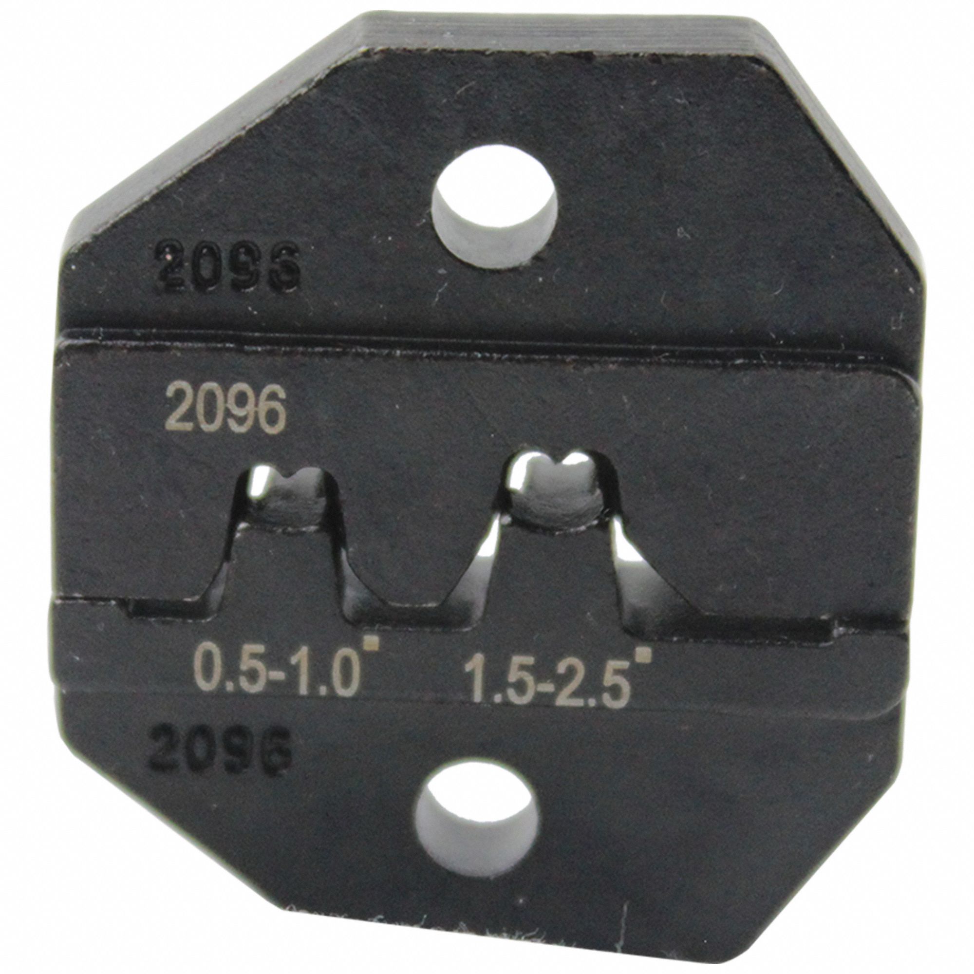 Upper and Lower Crimping Die: 1.5 to 2.5/0.34 to 0.75 mm2/16 to 14/22 to 18 AWG, 2 Sizes