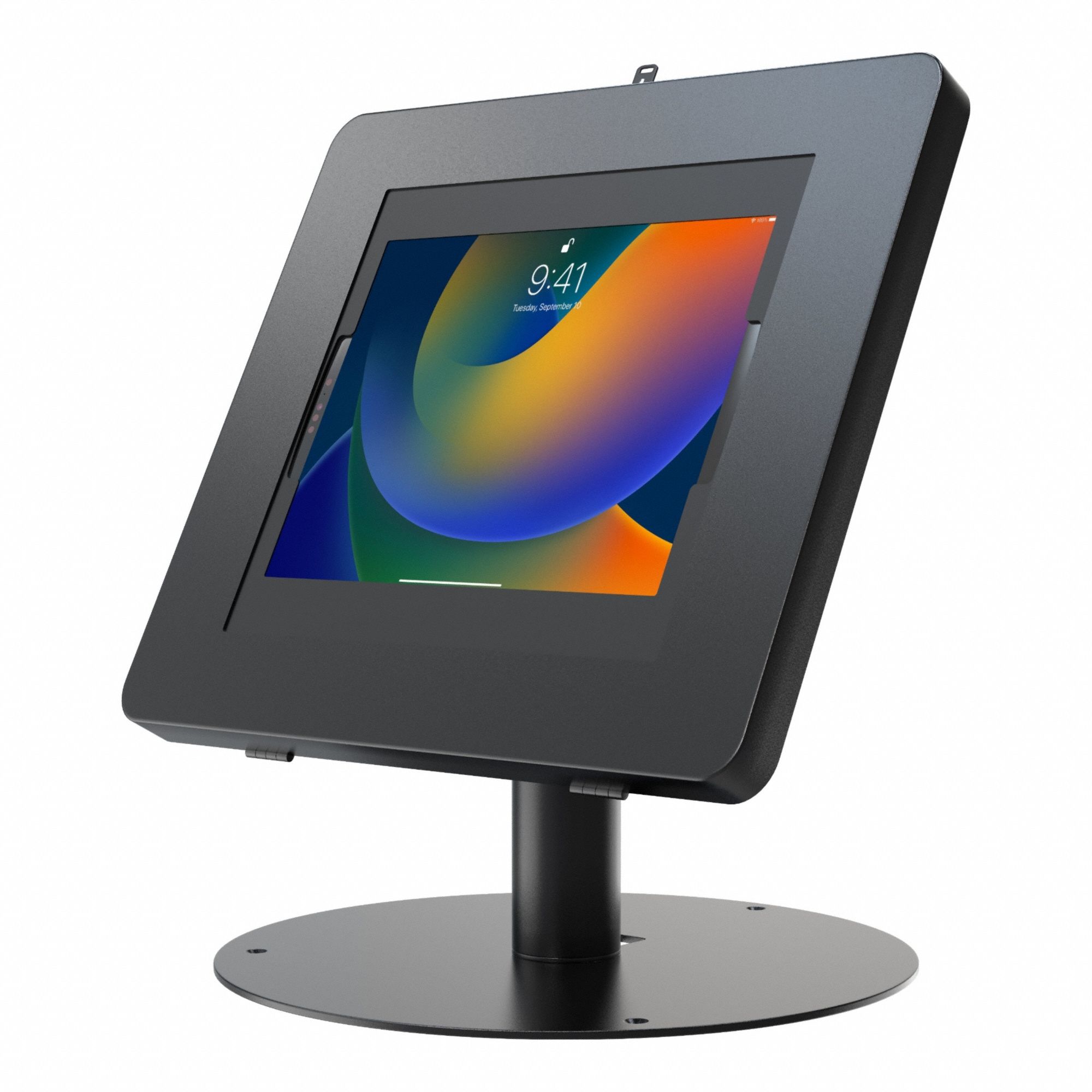 Tabletop Stand: Black, Metal, 13 1/2 in Ht, 9 1/4 in Wd