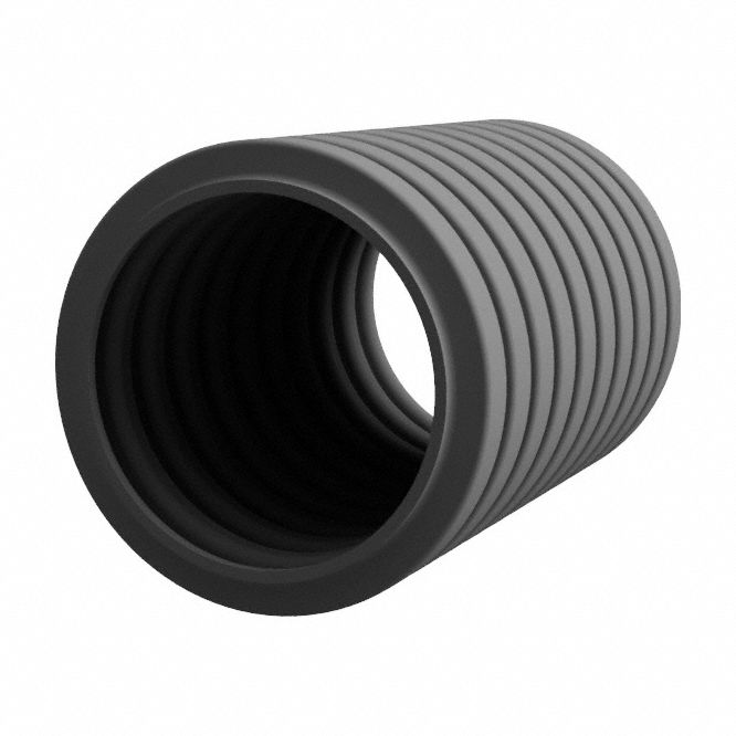 Corrugated Loom Tubing: 1/2 in Nominal Size, 164 ft Overall Lg, Polyamide 12, Black